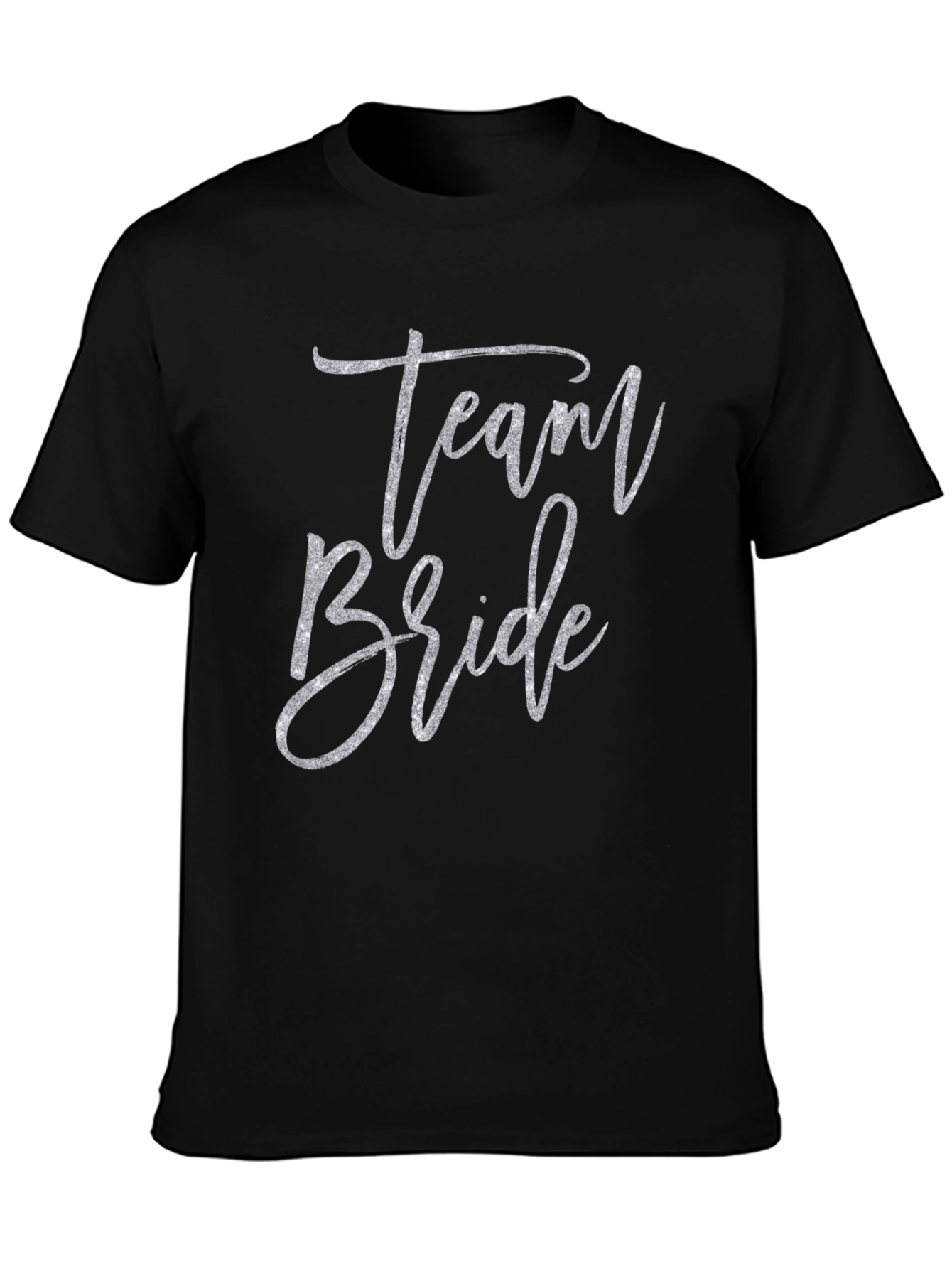 Black Team Bride Black Crew Neck T-Shirt view 3