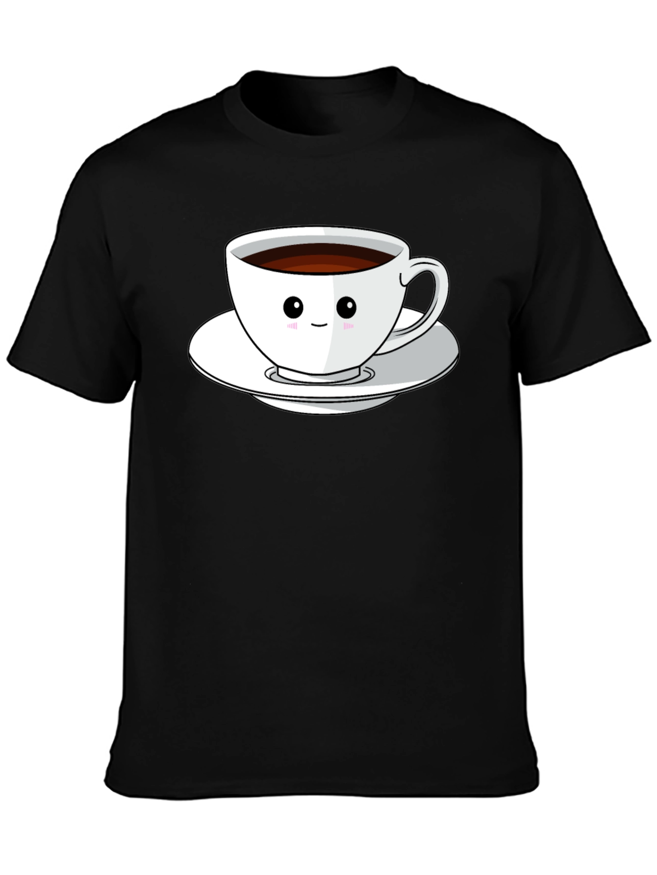 Black Cute Coffee Cup Graphic Tee - Black T-Shirt view 3