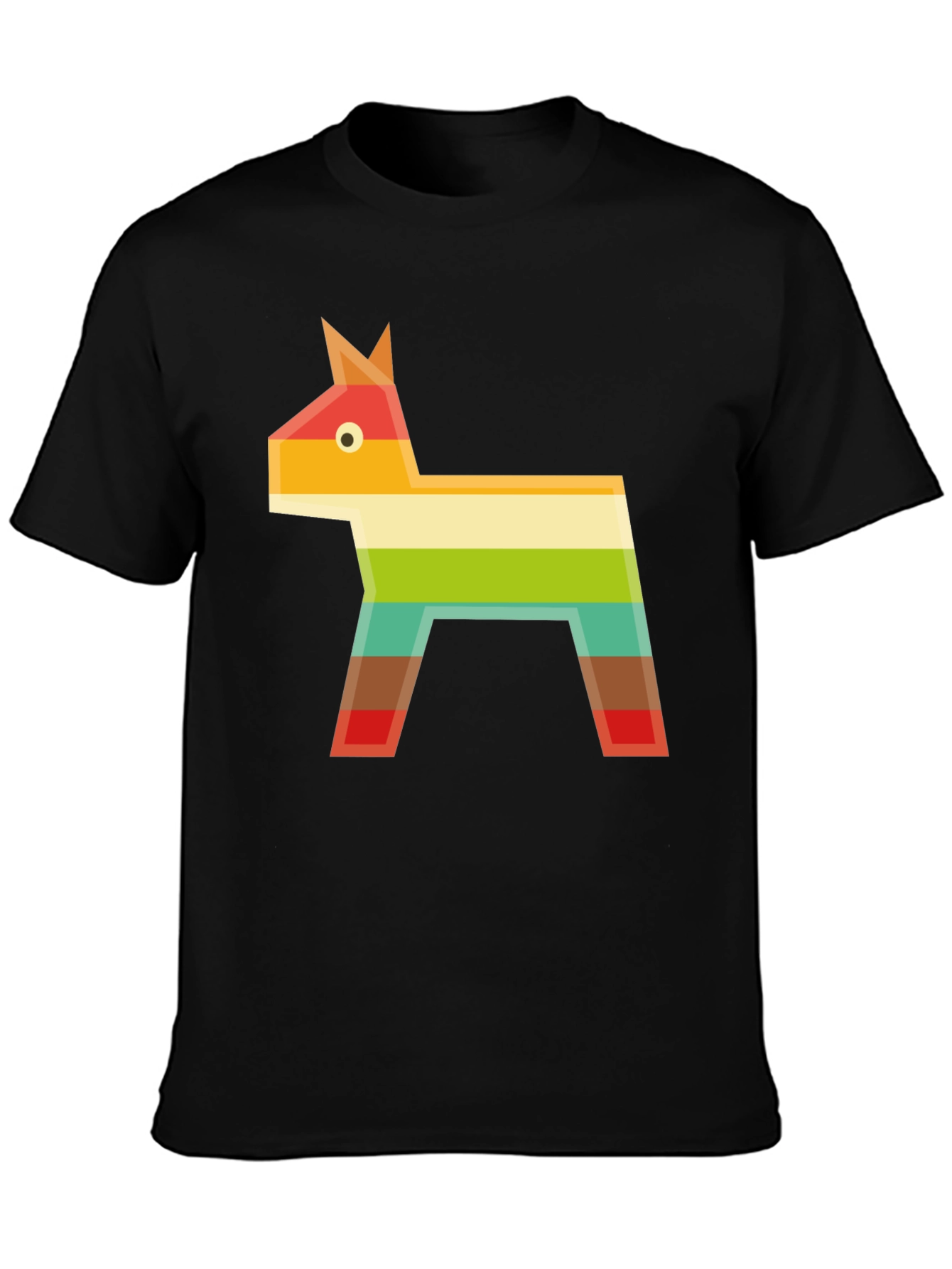 Black Geometric Piñata Graphic Tee - Black Casual T-Shirt view 3