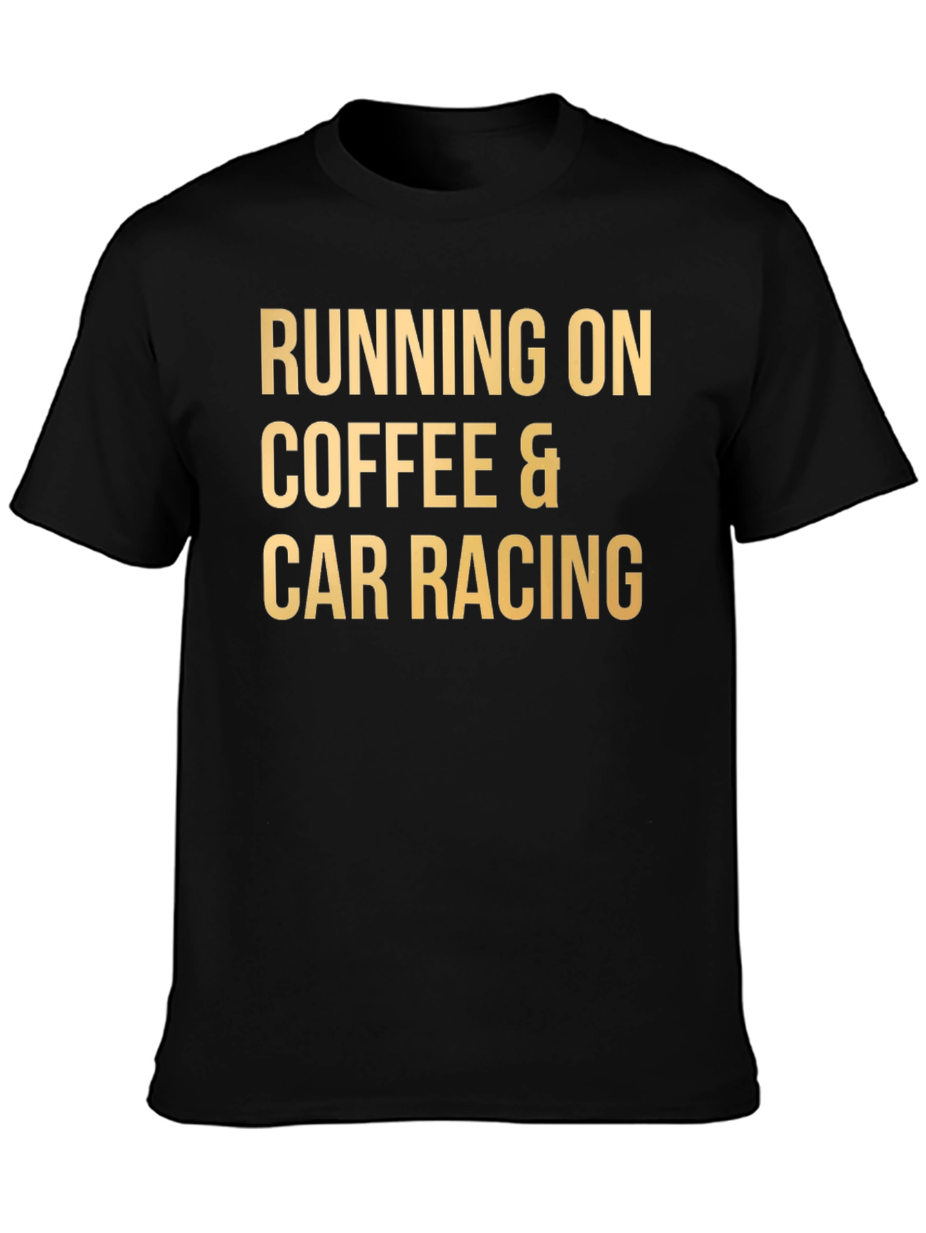 Black Coffee & Car Racing T-Shirt - Black Tee view 3