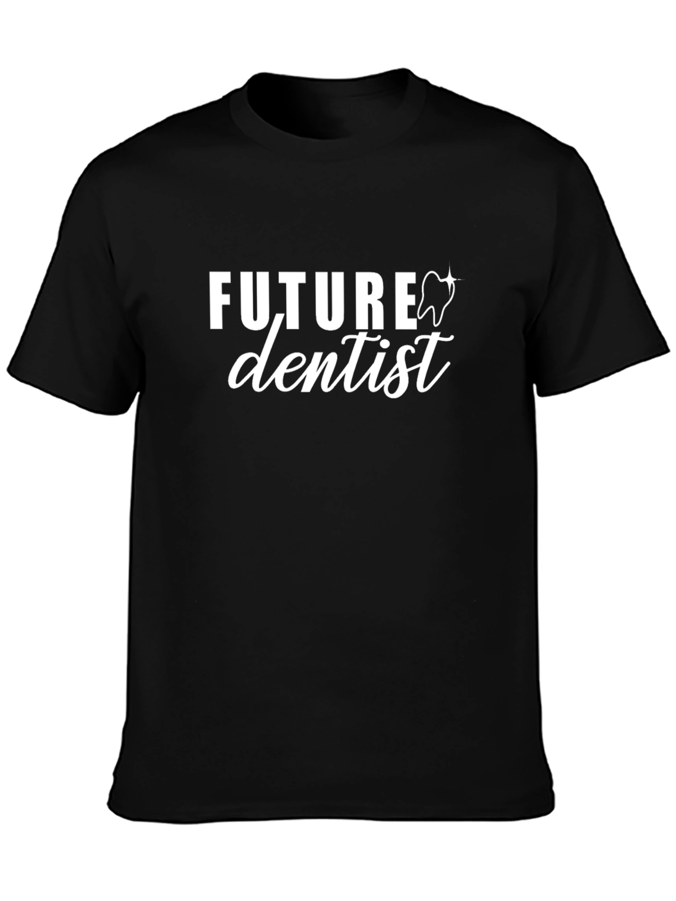 Black Future Dentist Graphic T-Shirt - Black Cotton Tee view 3