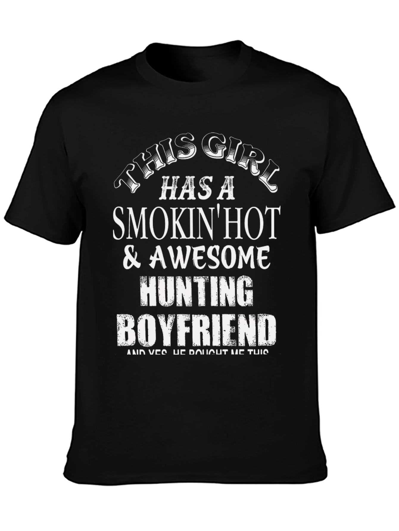Black Smokin' Hot Hunting Boyfriend Graphic Tee view 3
