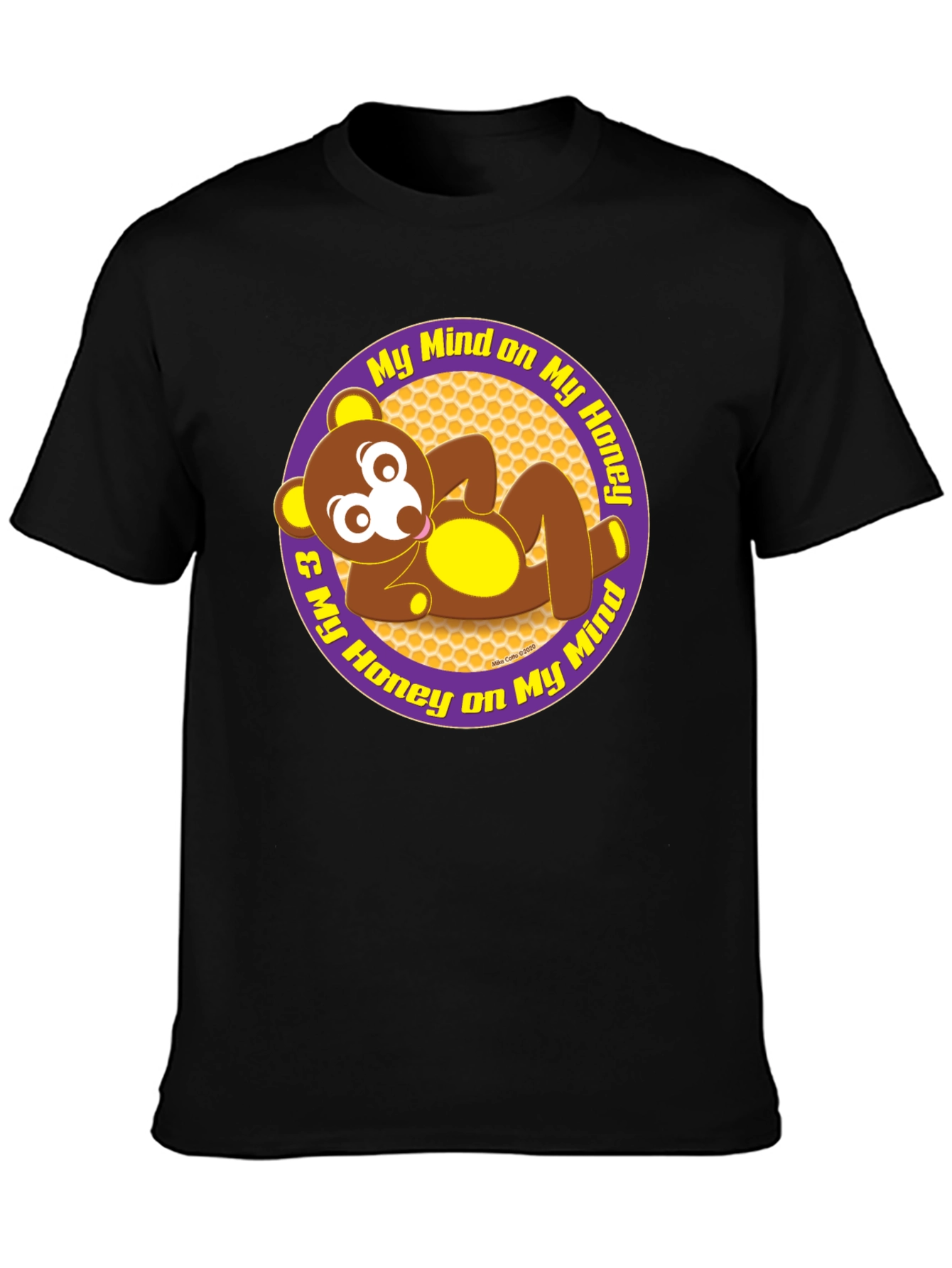 Black My Honey Bear Mind T-Shirt - Soft Cotton Tee view 3