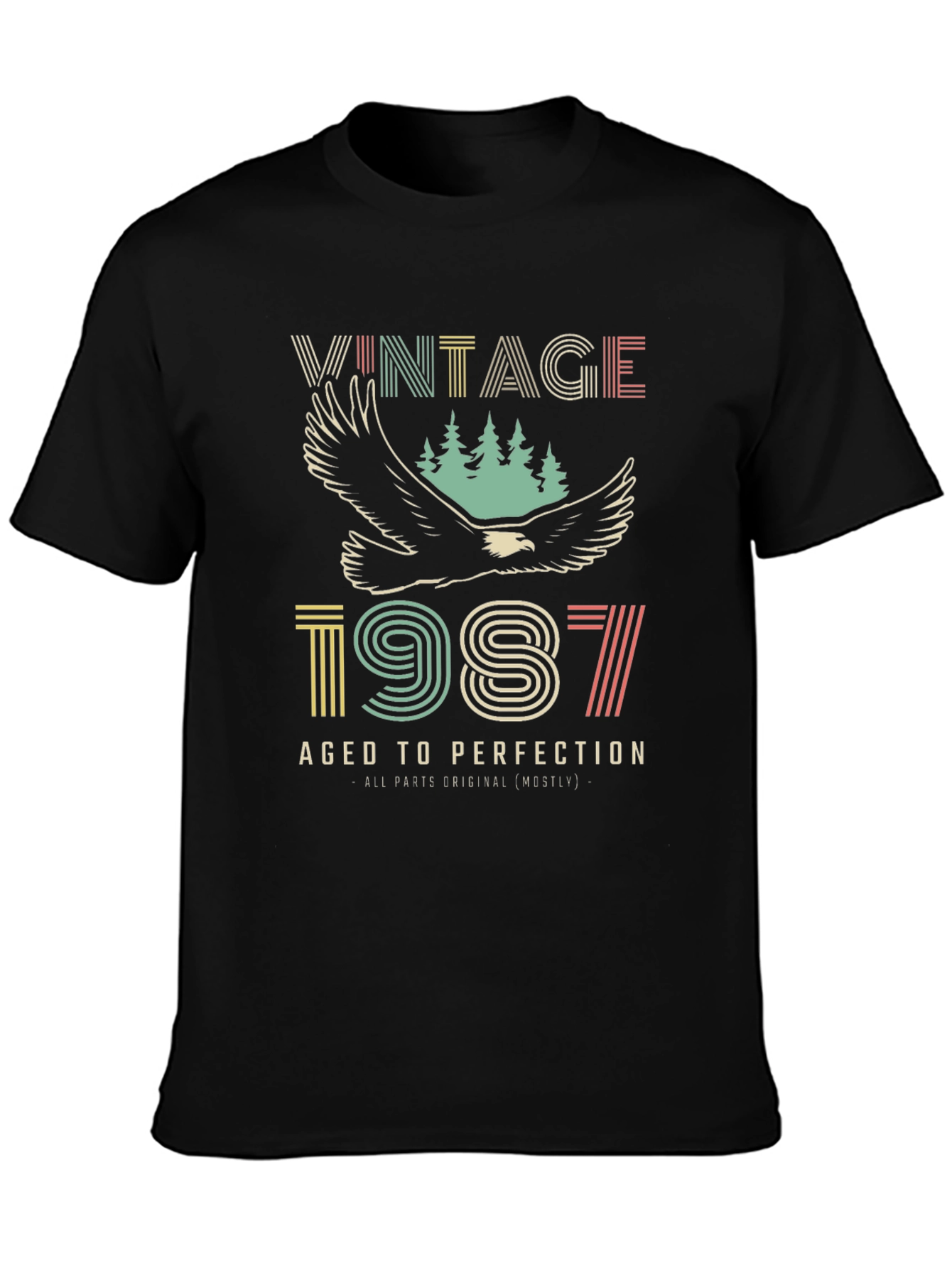 Black Vintage 1987 Aged to Perfection Graphic Tee view 3