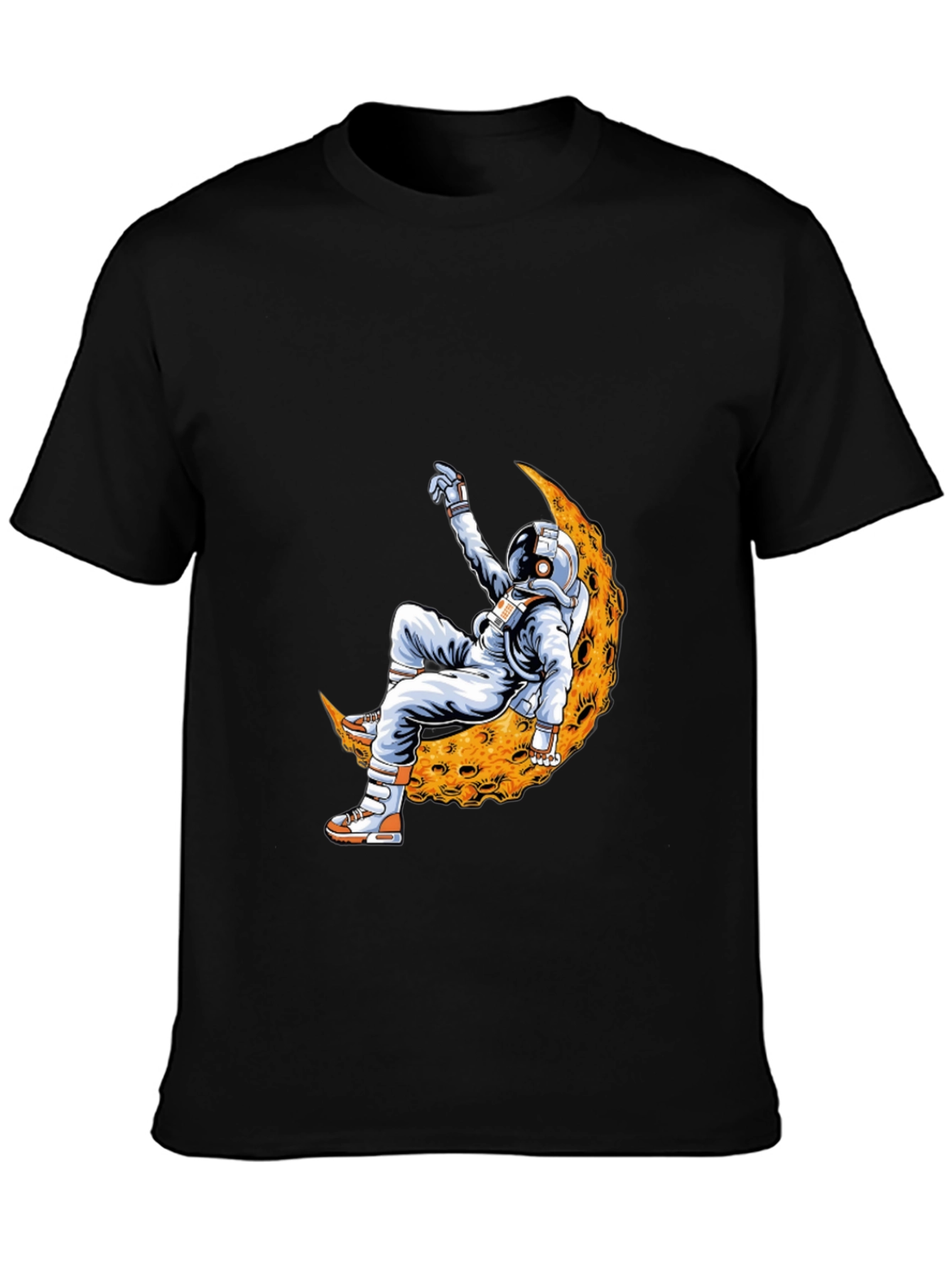 Black Astronaut Moon T-Shirt - Cool Space Design view 3
