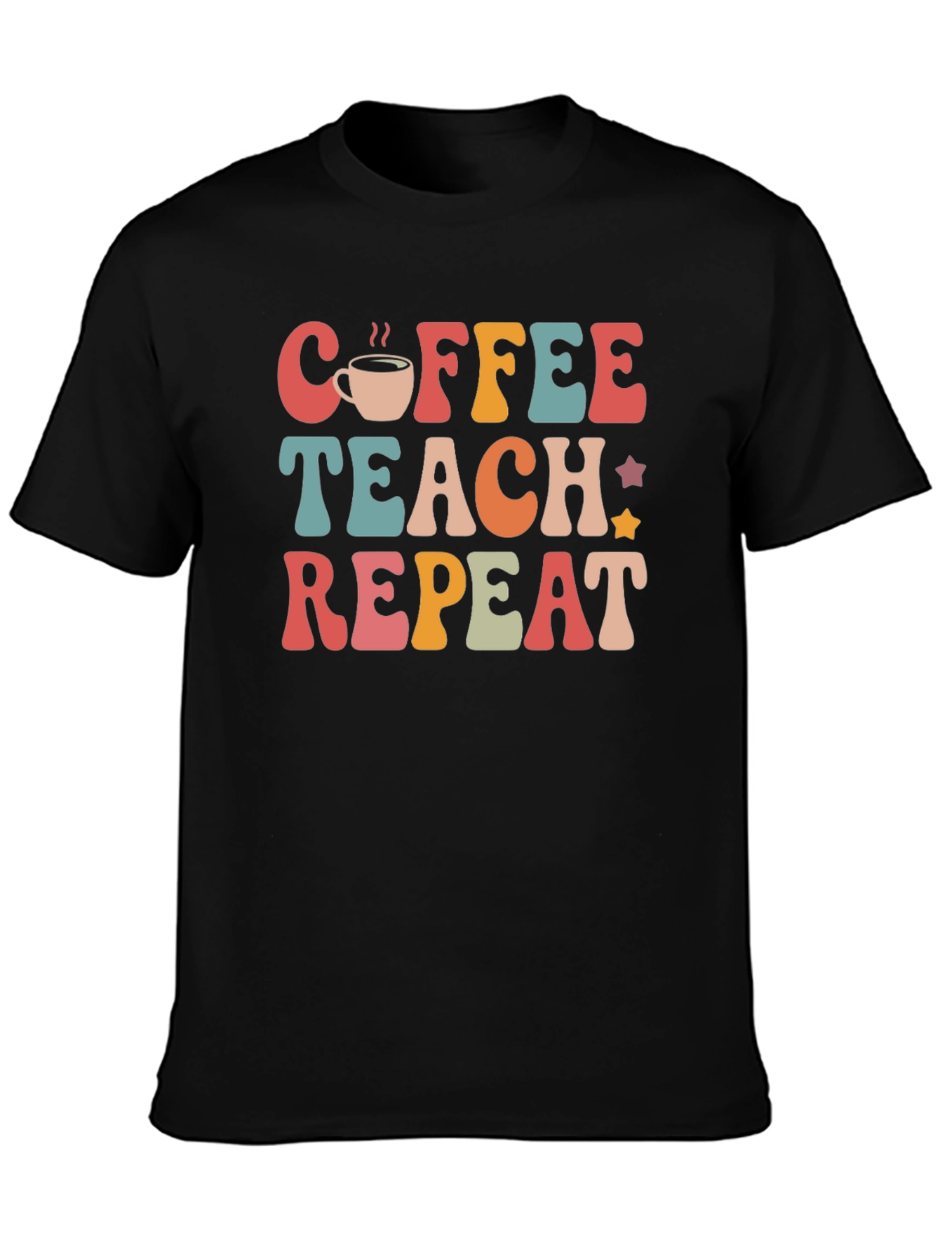 Black Coffee Teach Repeat Graphic T-Shirt view 3