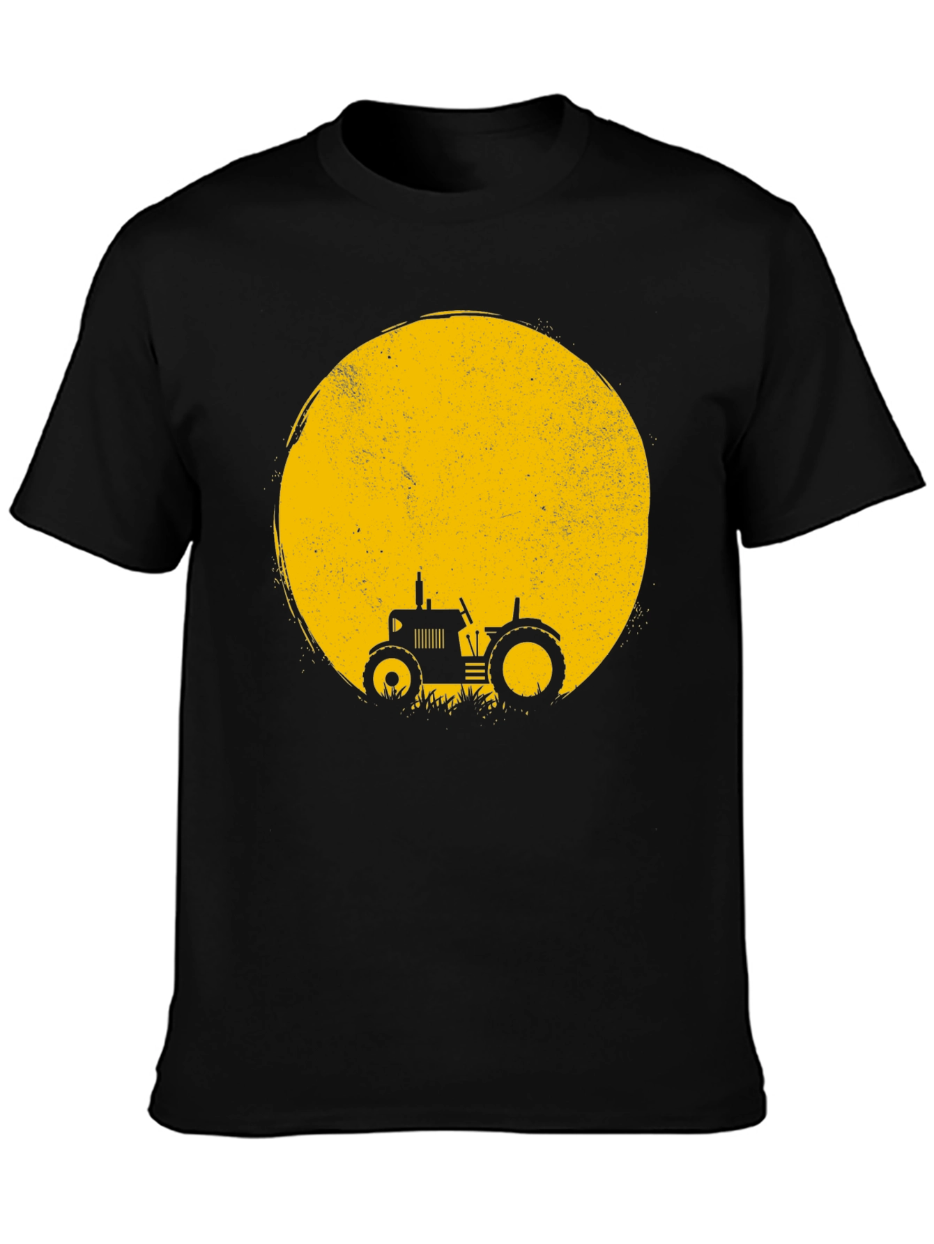 Black Tractor Moon Graphic Tee - Black Cotton Blend view 3