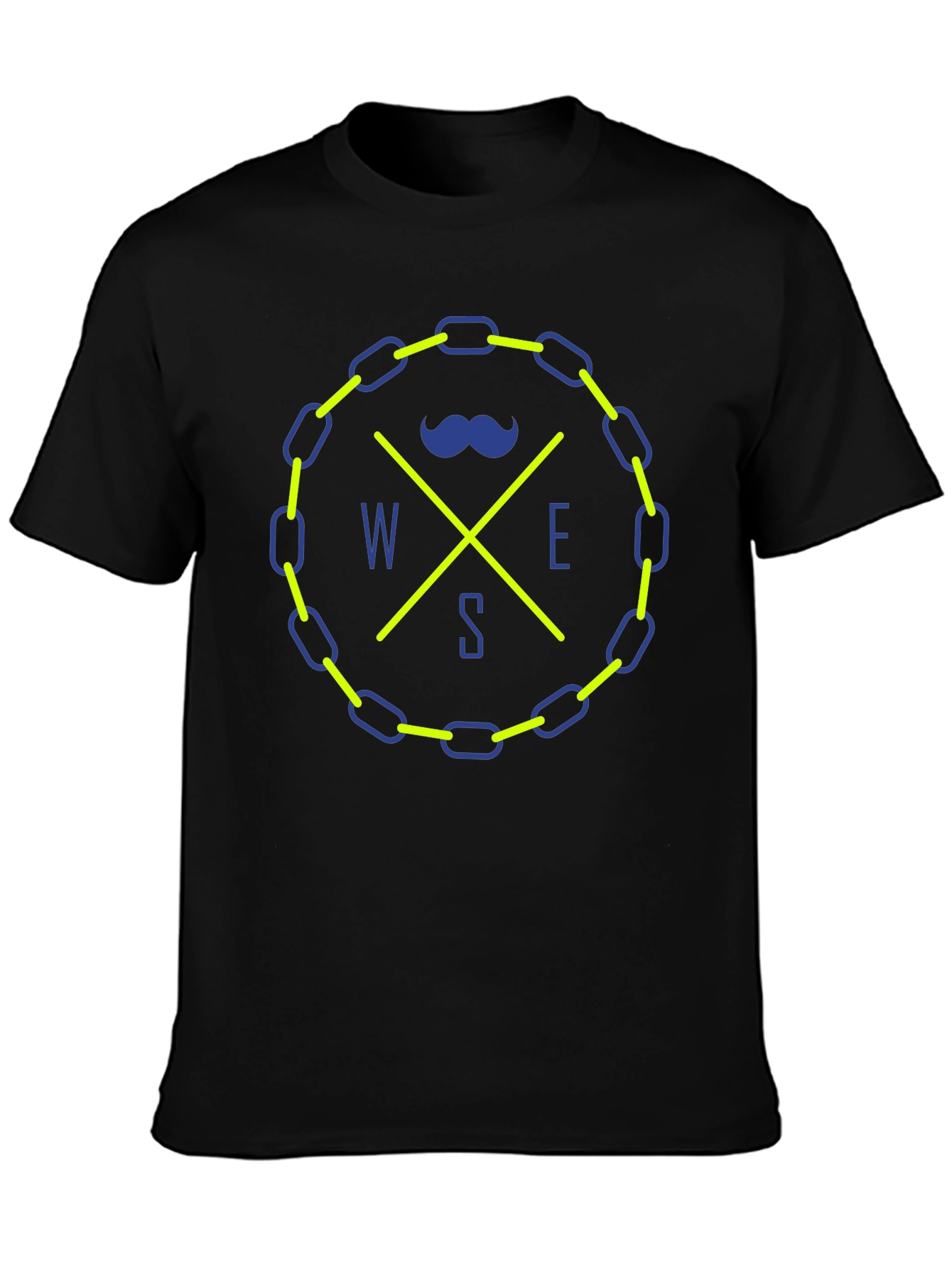 Black Novelty Compass Rose Graphic Tee - Black view 3