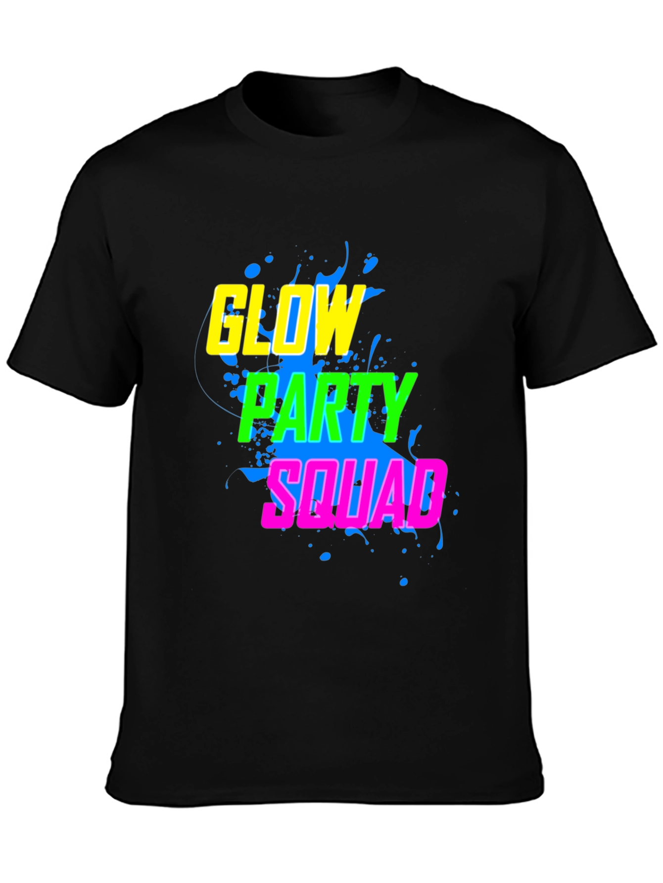 Black Glow Party Squad T-Shirt view 3