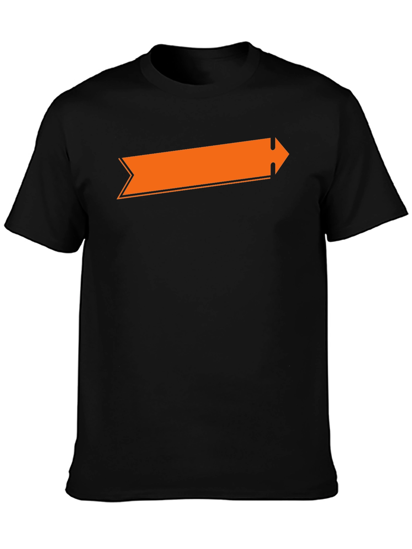 Black Orange Arrow Graphic Black T-Shirt view 3