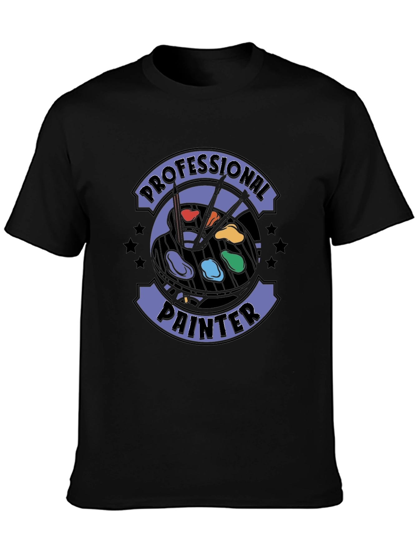Black Professional Painter T-Shirt - Artistic Design view 3