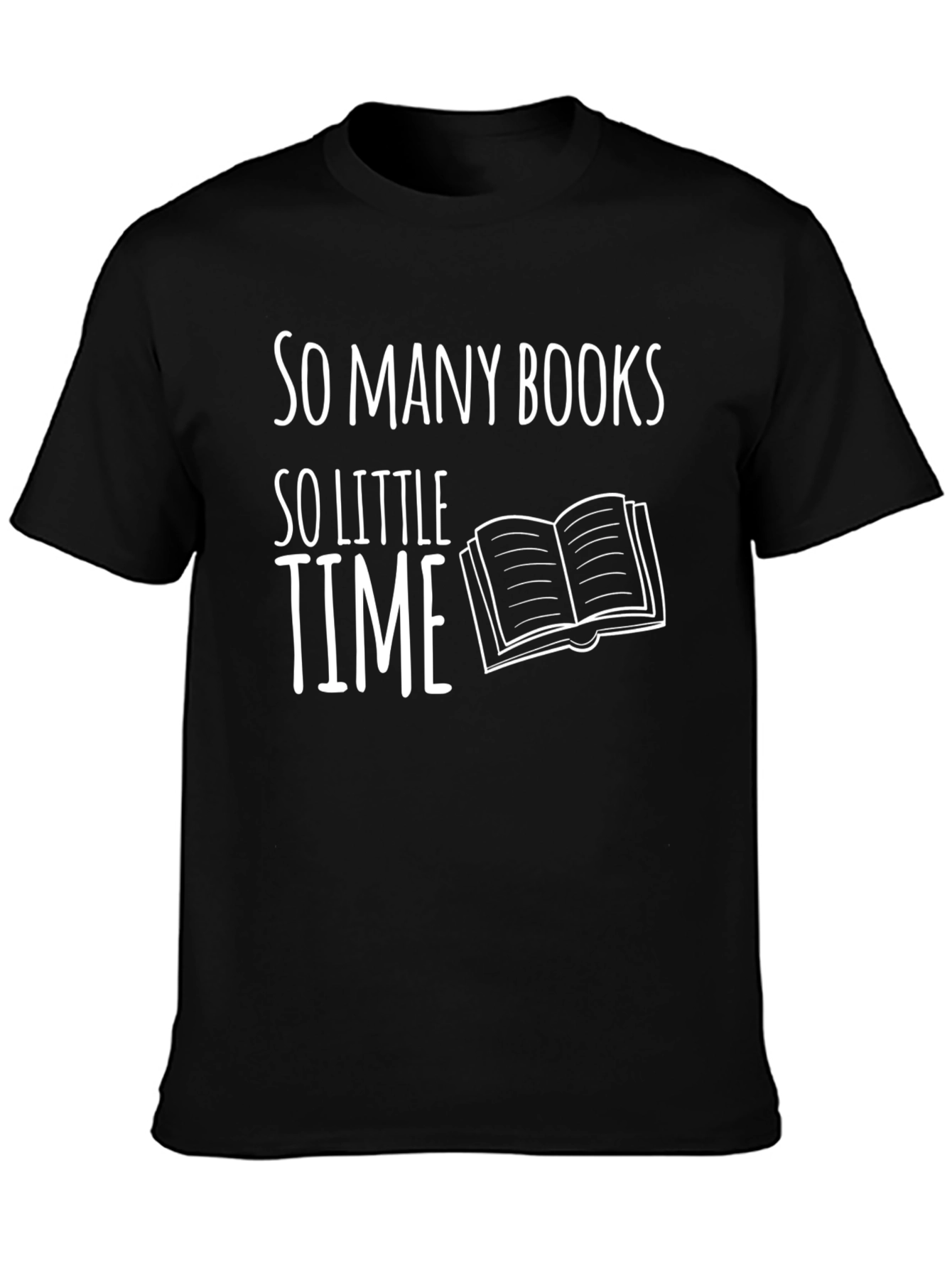Black So Many Books So Little Time Graphic T-Shirt view 3