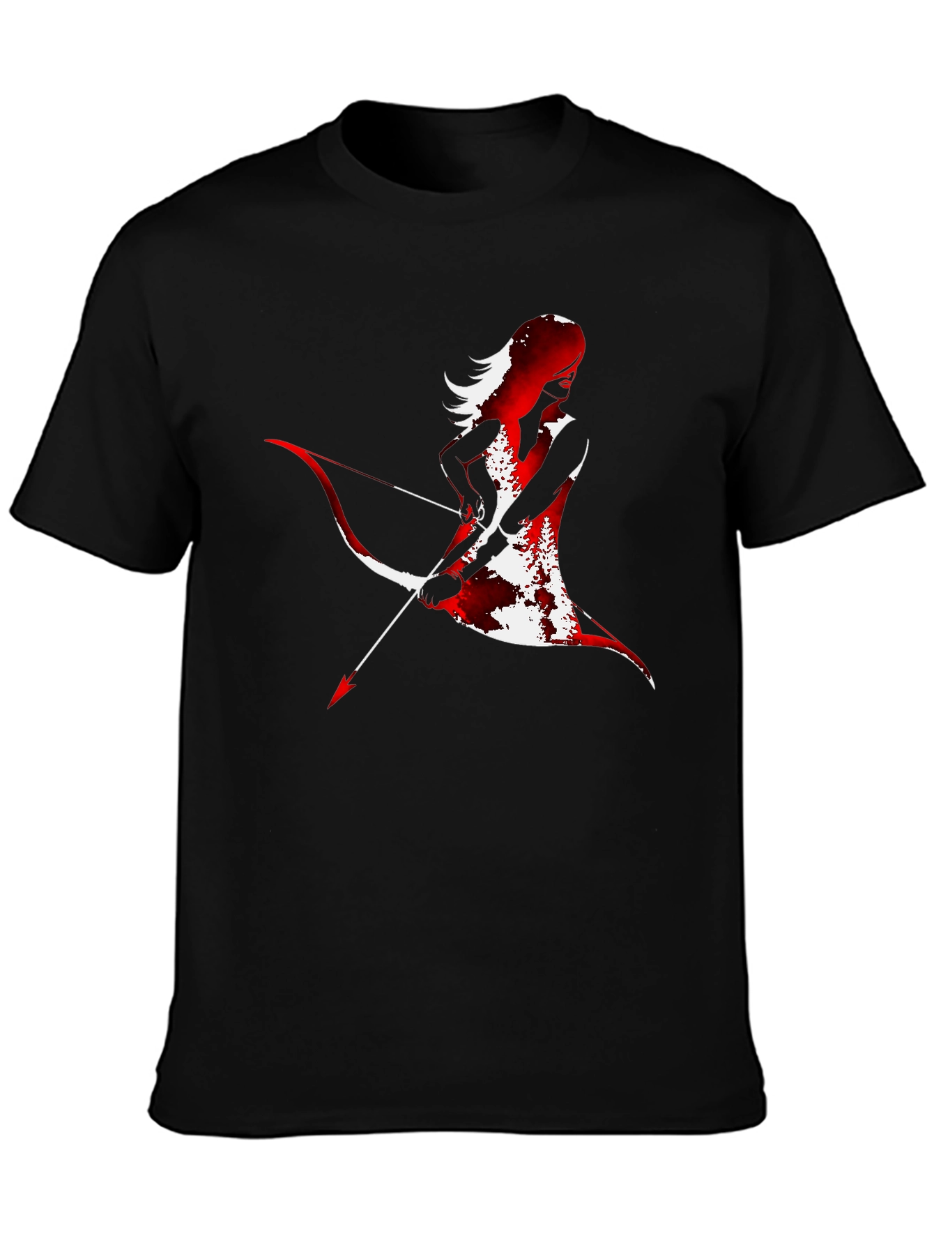 Black Archer Silhouette Graphic Tee - Black Cotton Blend view 3