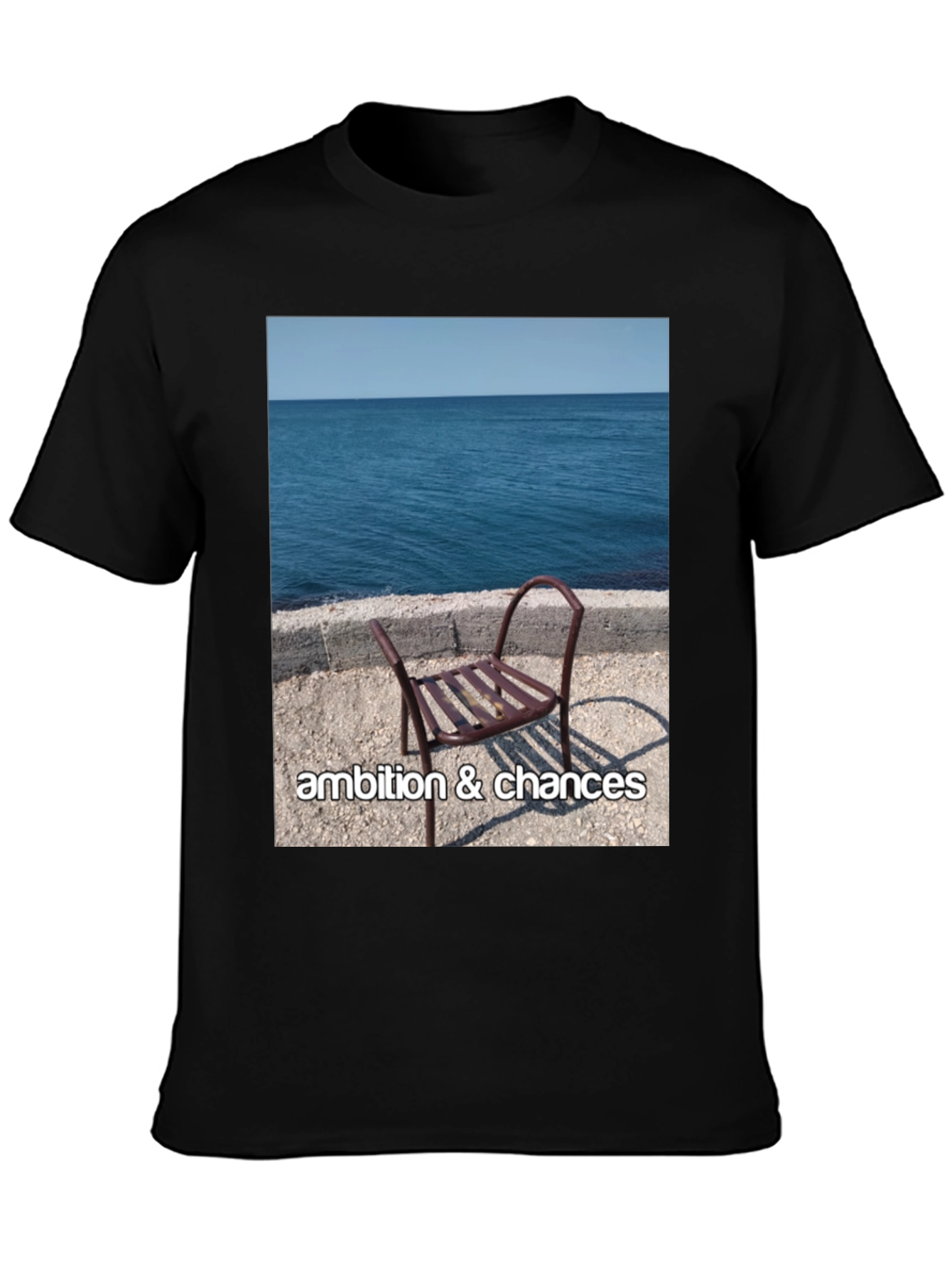 Black Ambition & Chances Beach Scene T-Shirt view 3
