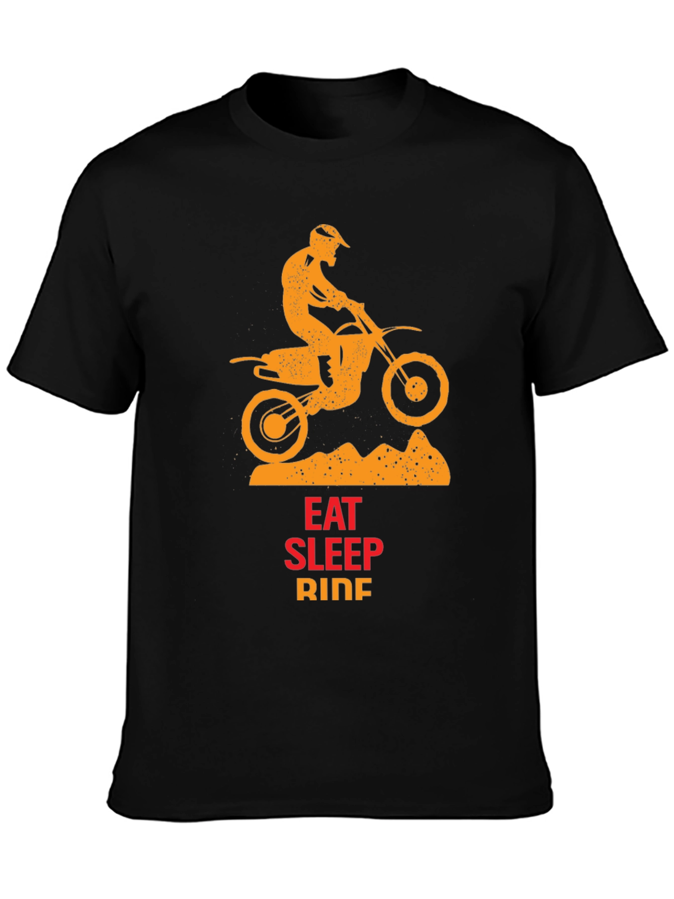 Black Eat Sleep Ride T-Shirt - Motocross Design view 3
