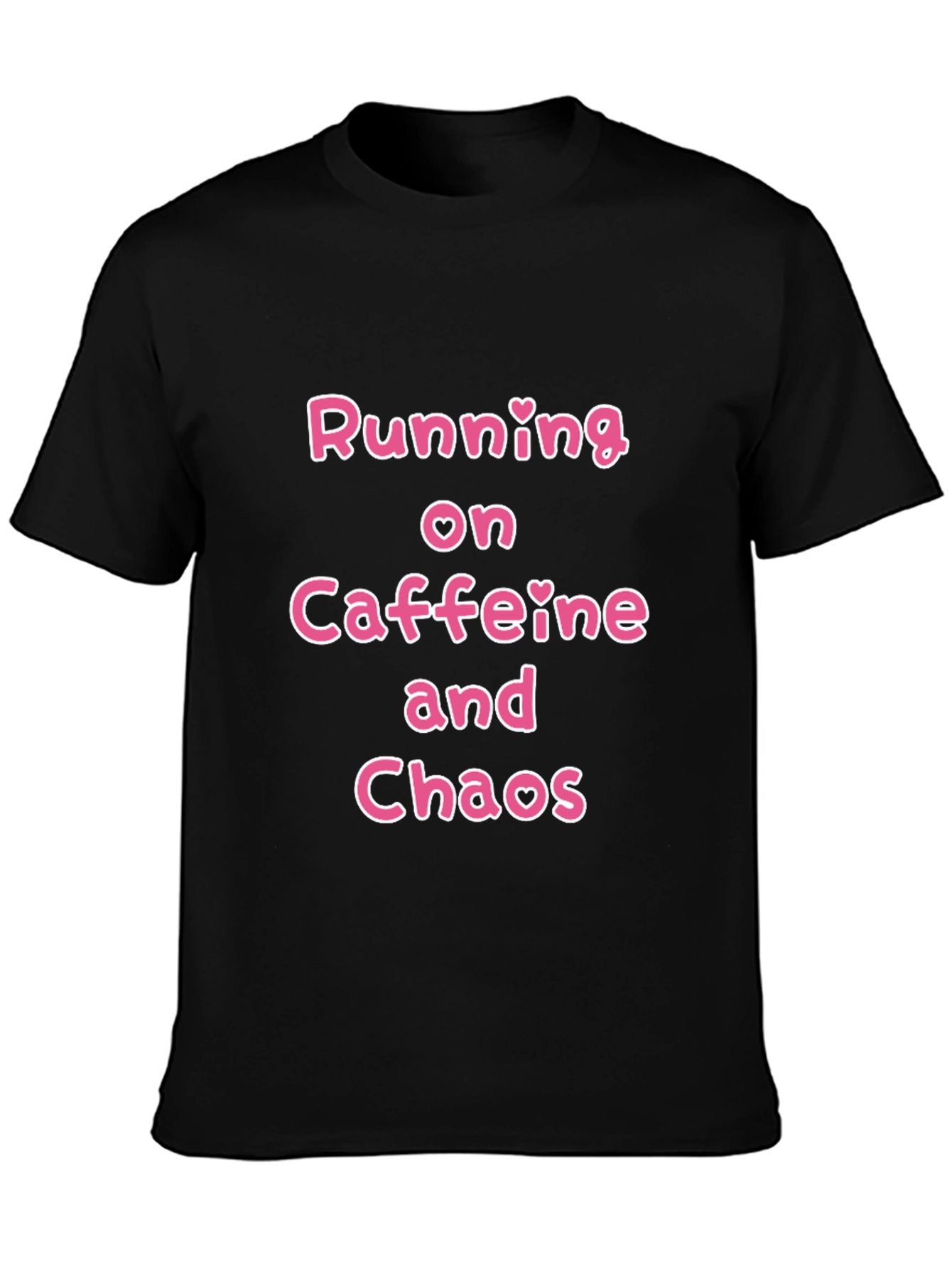Black Running on Caffeine and Chaos Black T-Shirt view 3