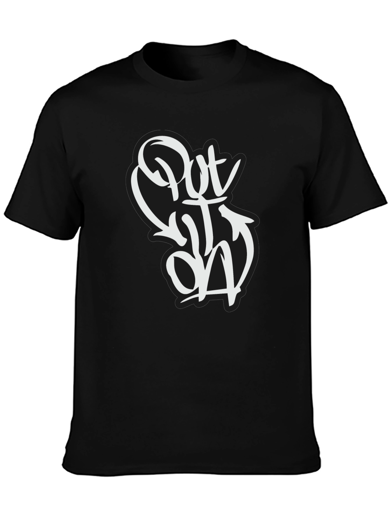Black Put It On Black Graphic Tee - Urban Style view 3