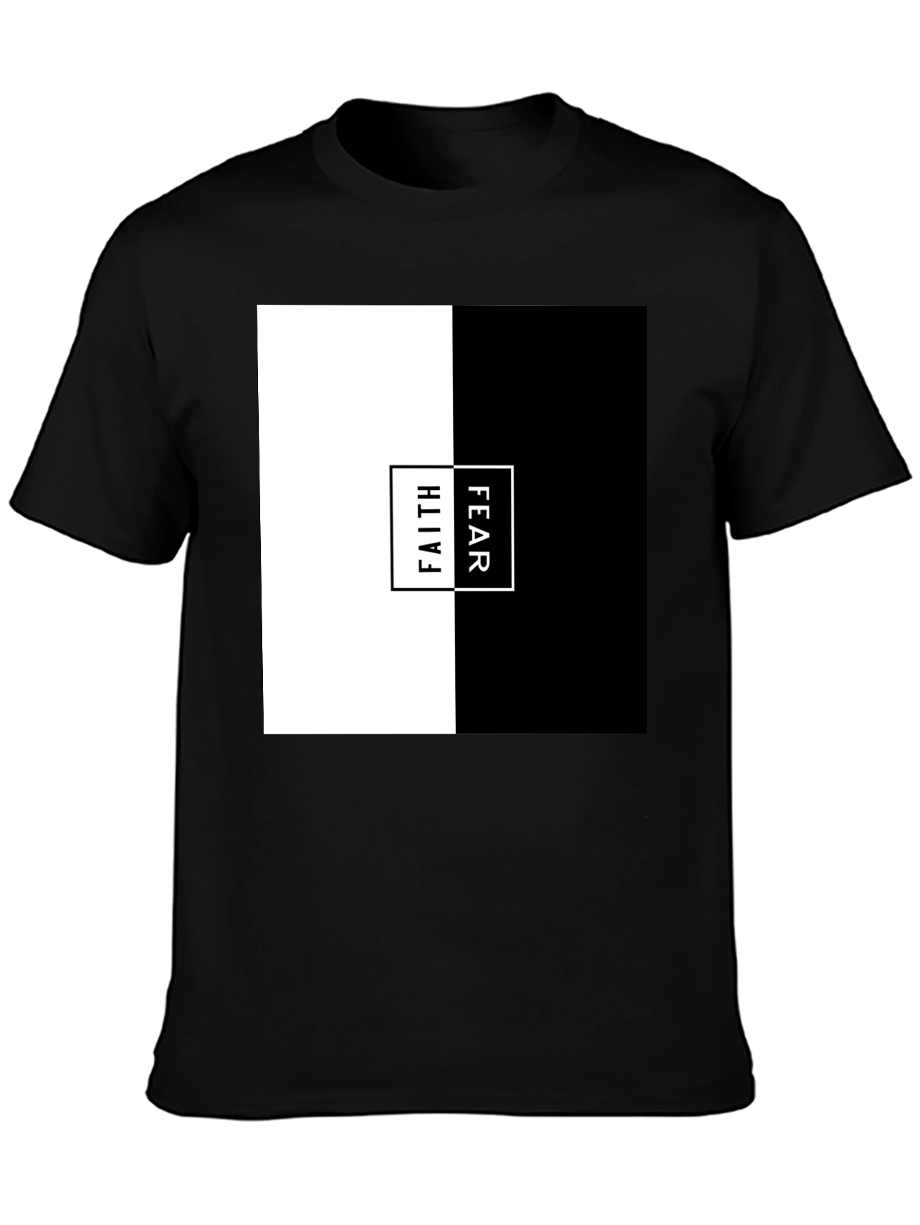 Black Faith Over Fear Graphic Tee - Mens Black T-Shirt view 3