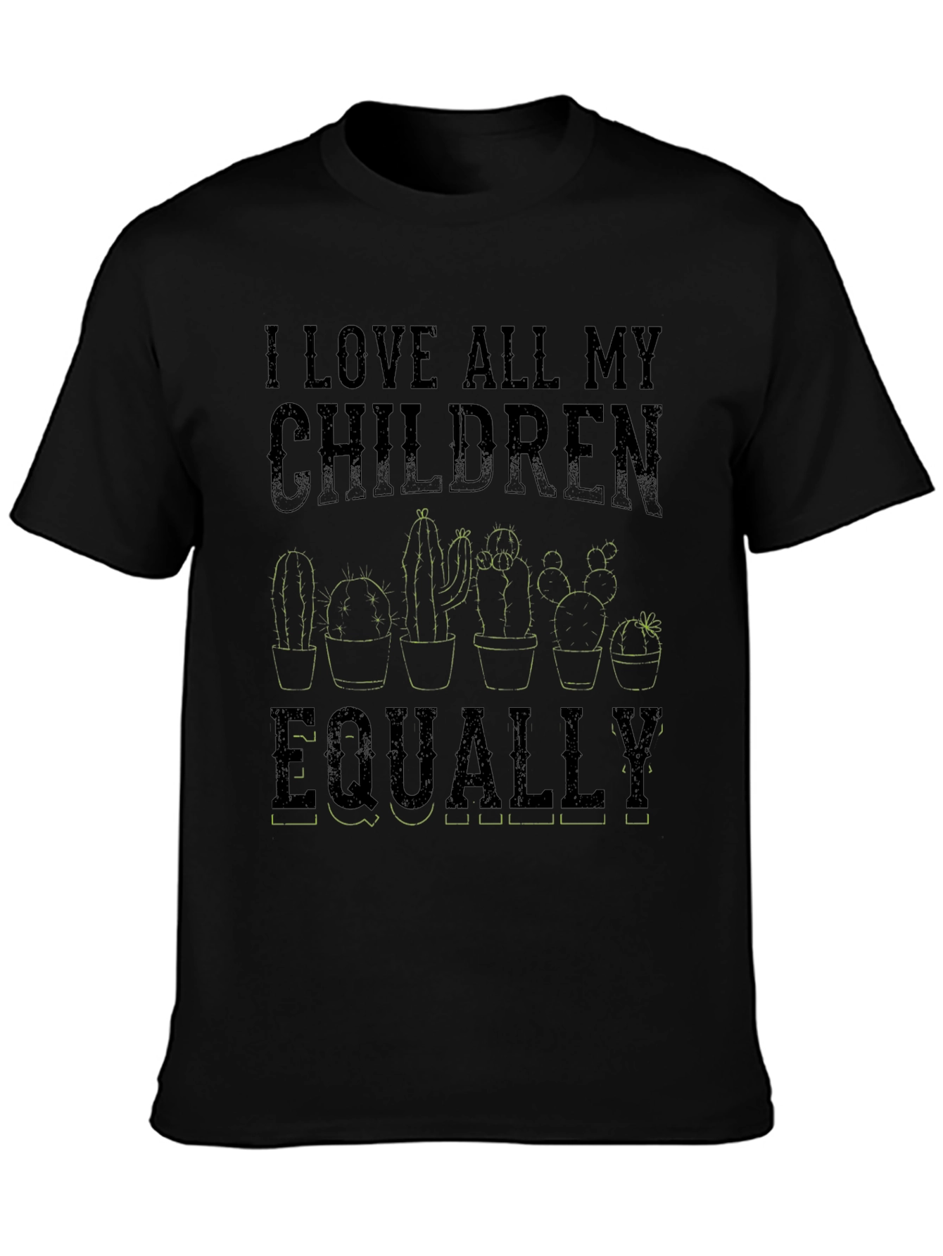 Black I Love All My Children Equally Cactus Graphic Tee view 3