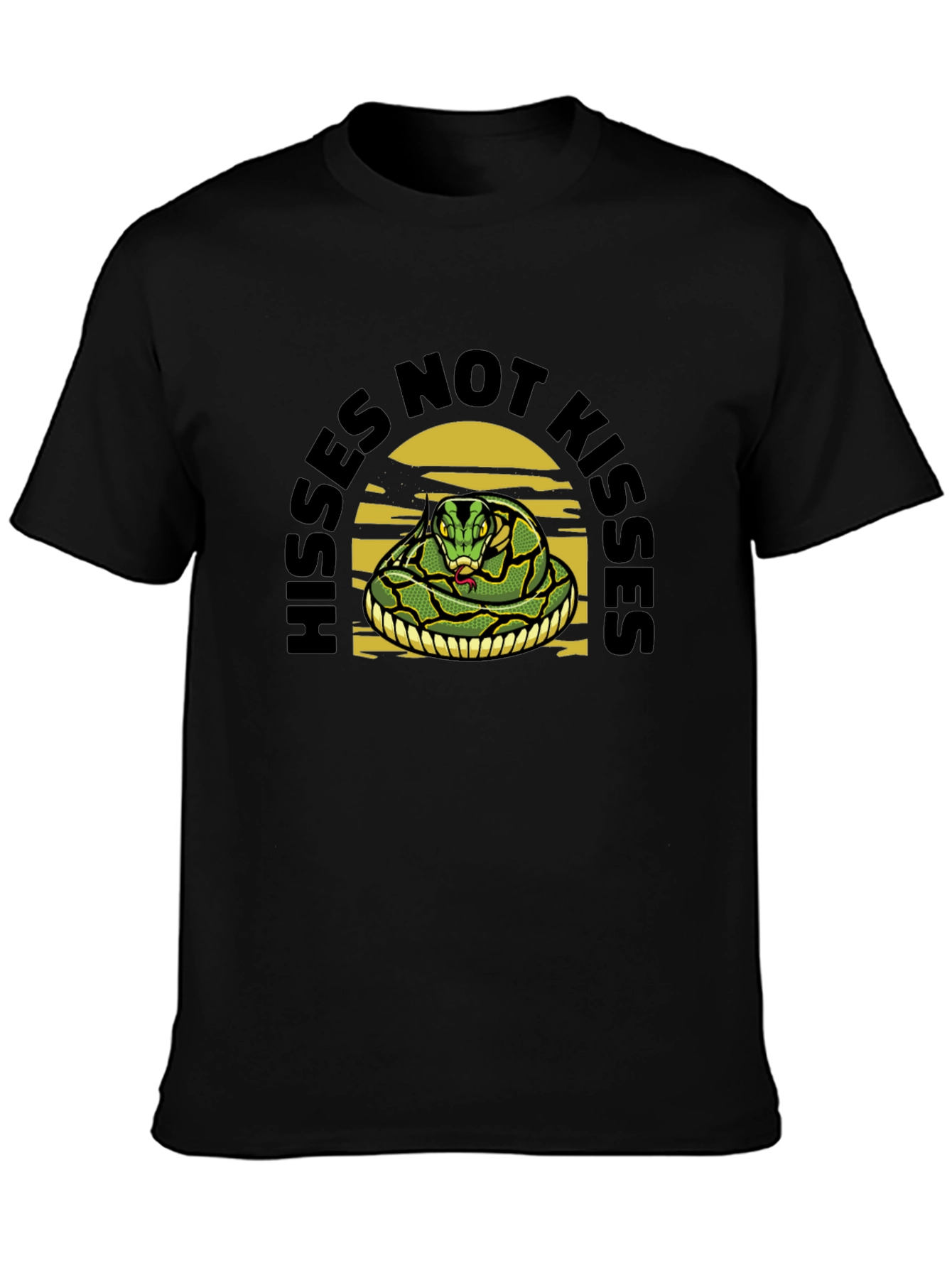 Black Hisses Not Kisses Snake Tee view 3