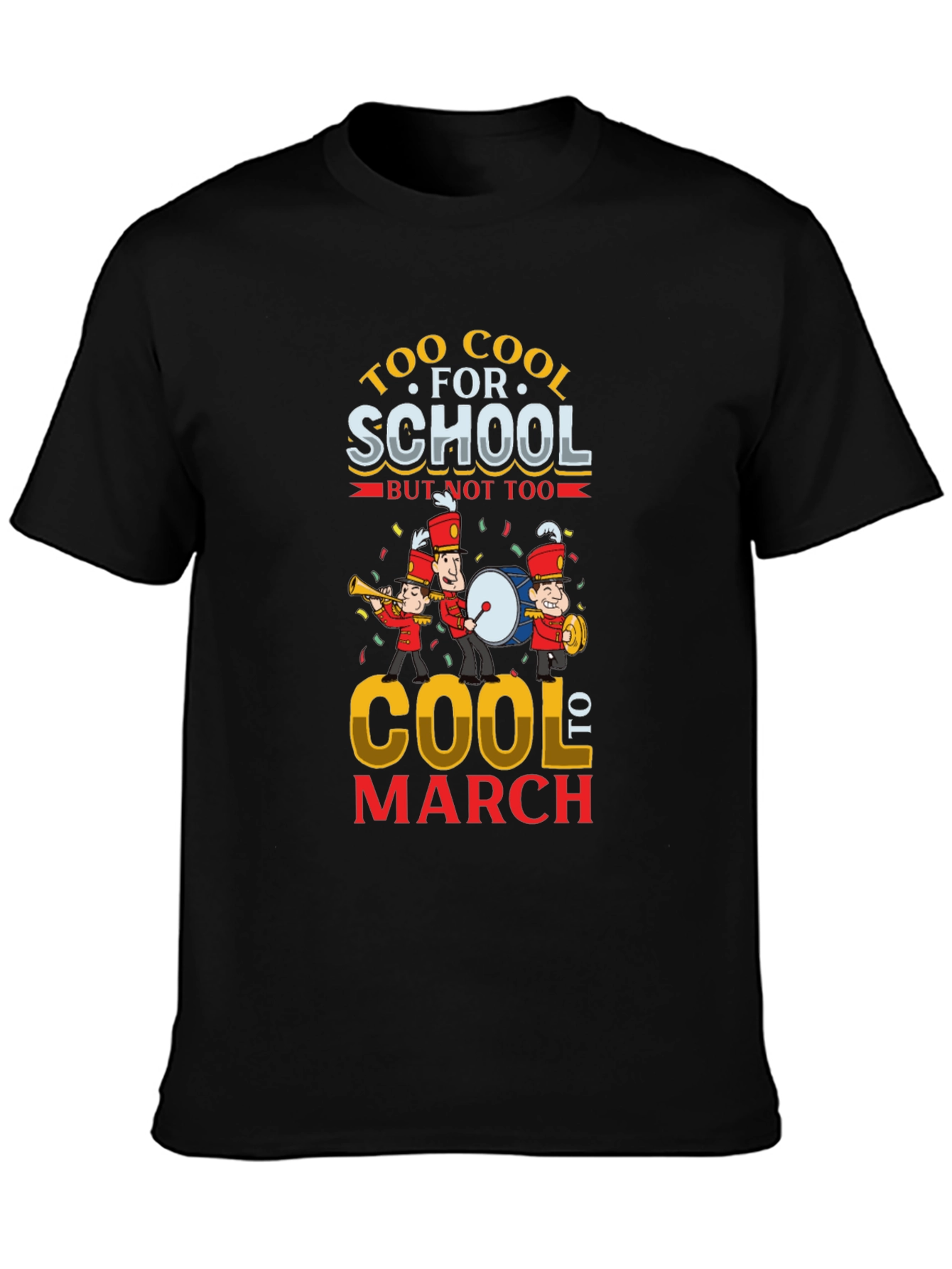 Black Cool Marching Band T-Shirt view 3