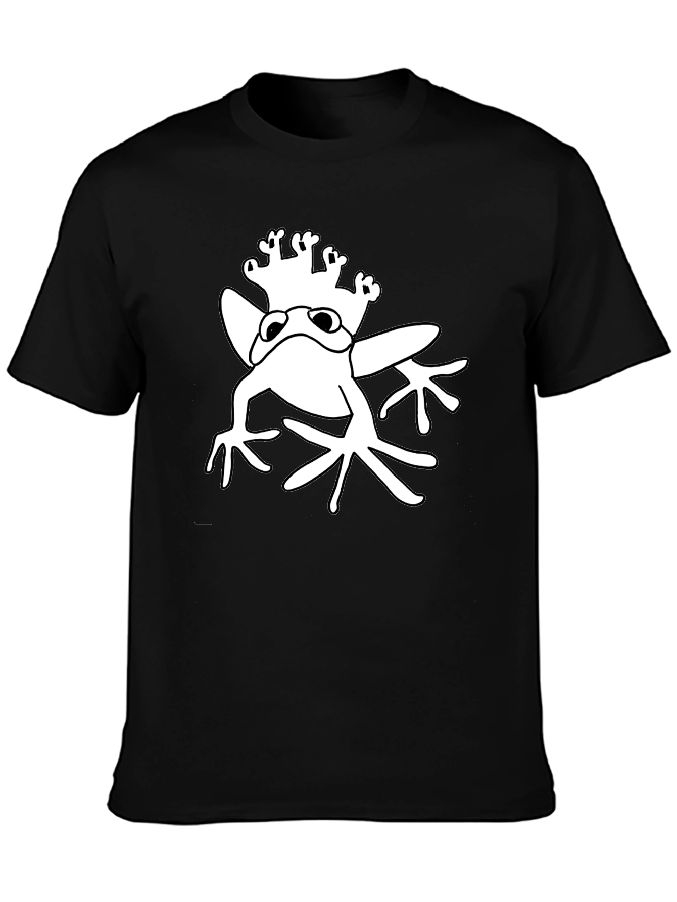 Black Frog Prince Graphic Tee - Black Cotton T-Shirt view 3
