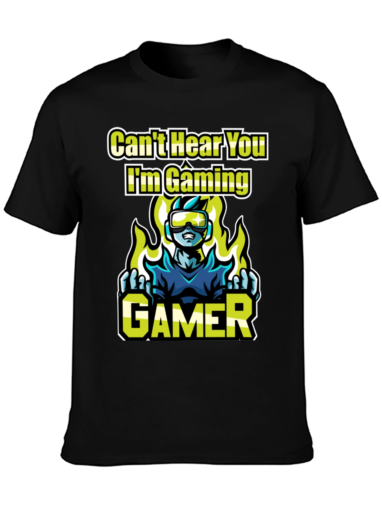 Black Can't Hear You, I'm Gaming! Graphic Tee view 3