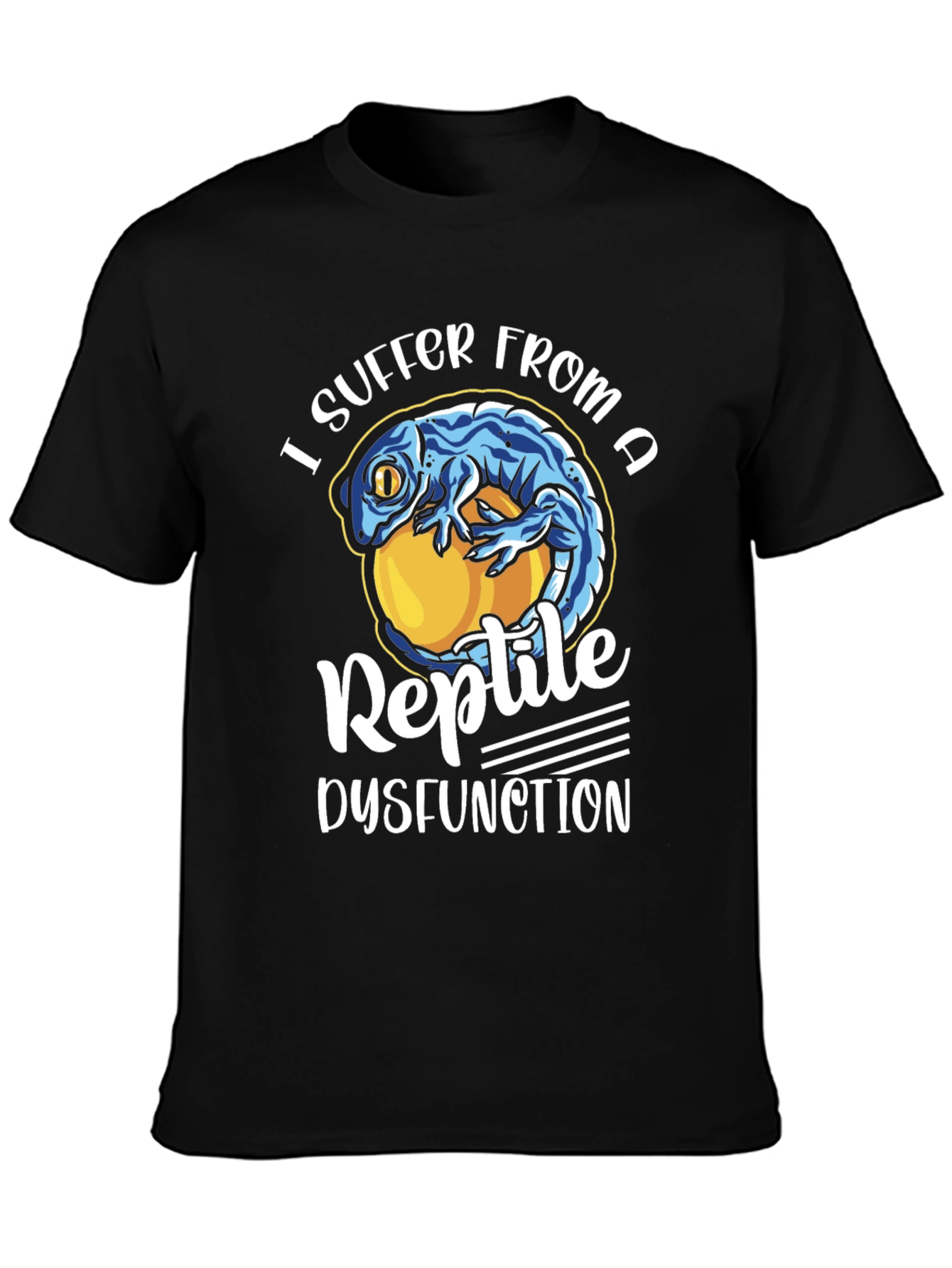 Black Reptile Dysfunction T-Shirt - Funny Lizard Lover Tee view 3