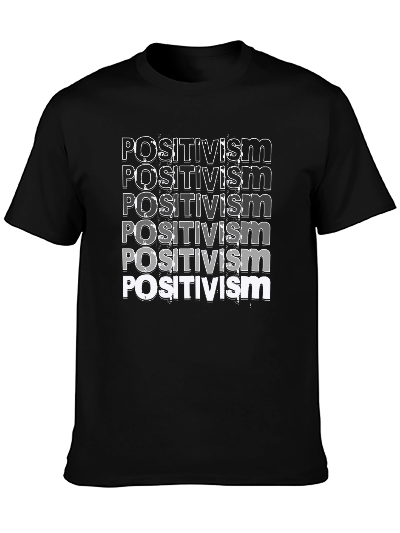 Black Positivism Graphic Tee - Black Cotton T-Shirt view 3
