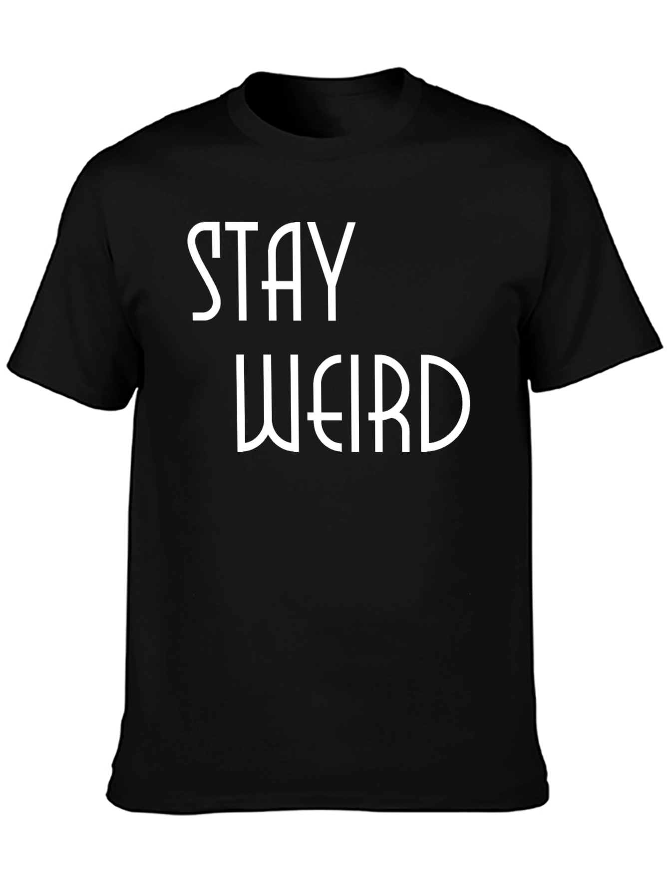 Black Stay Weird Graphic Tee - Black Cotton Blend view 3