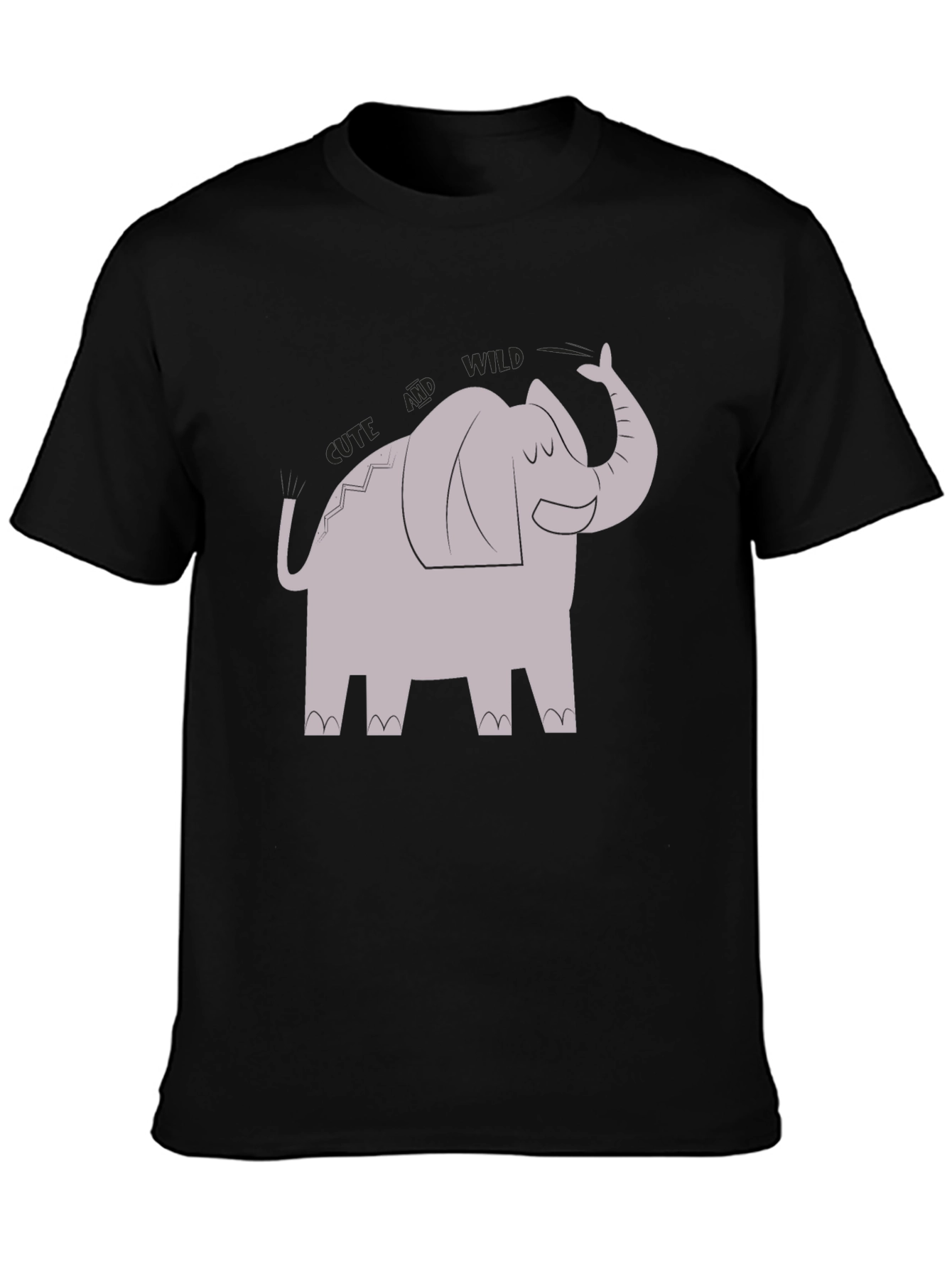 Black Cute and Wild Elephant Graphic Tee view 3