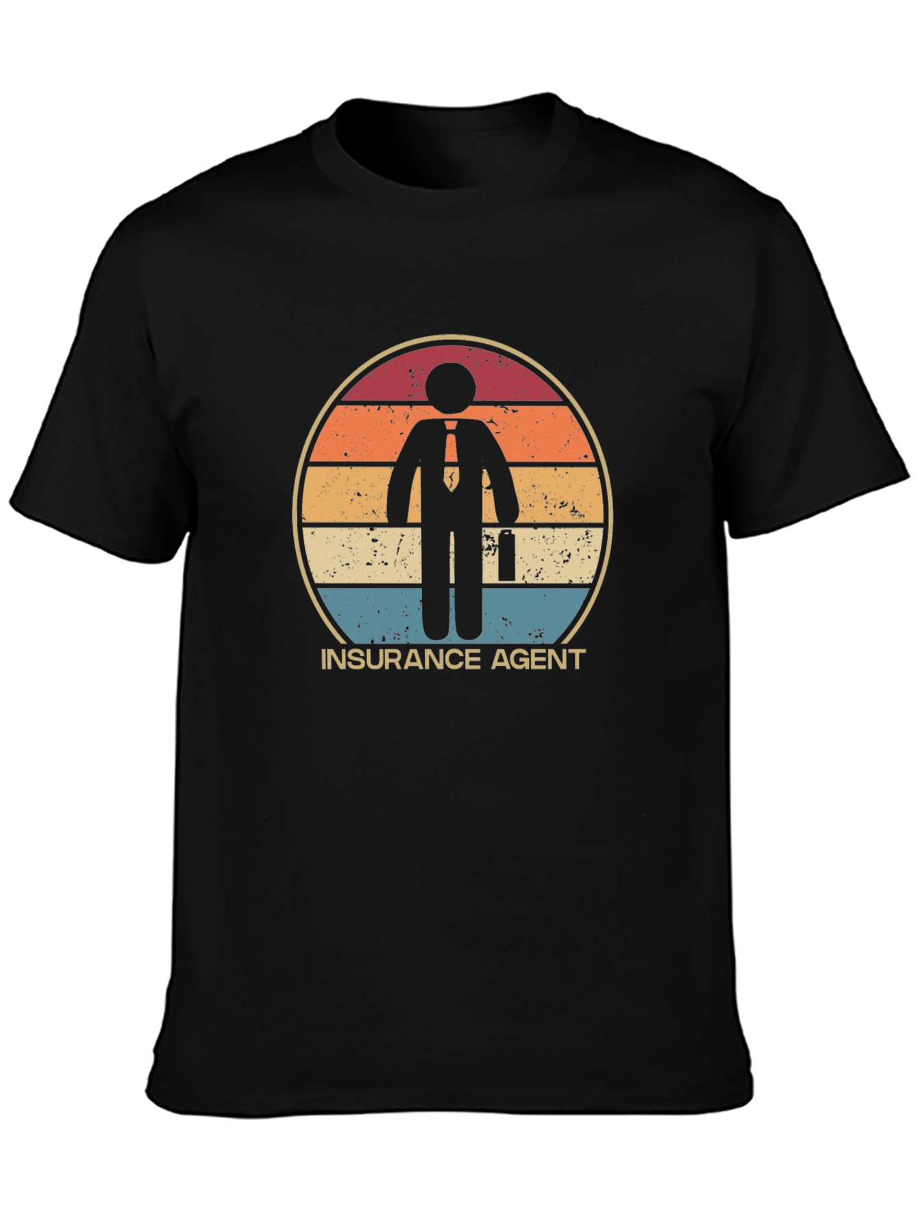 Black Insurance Agent Retro Graphic T-Shirt view 3