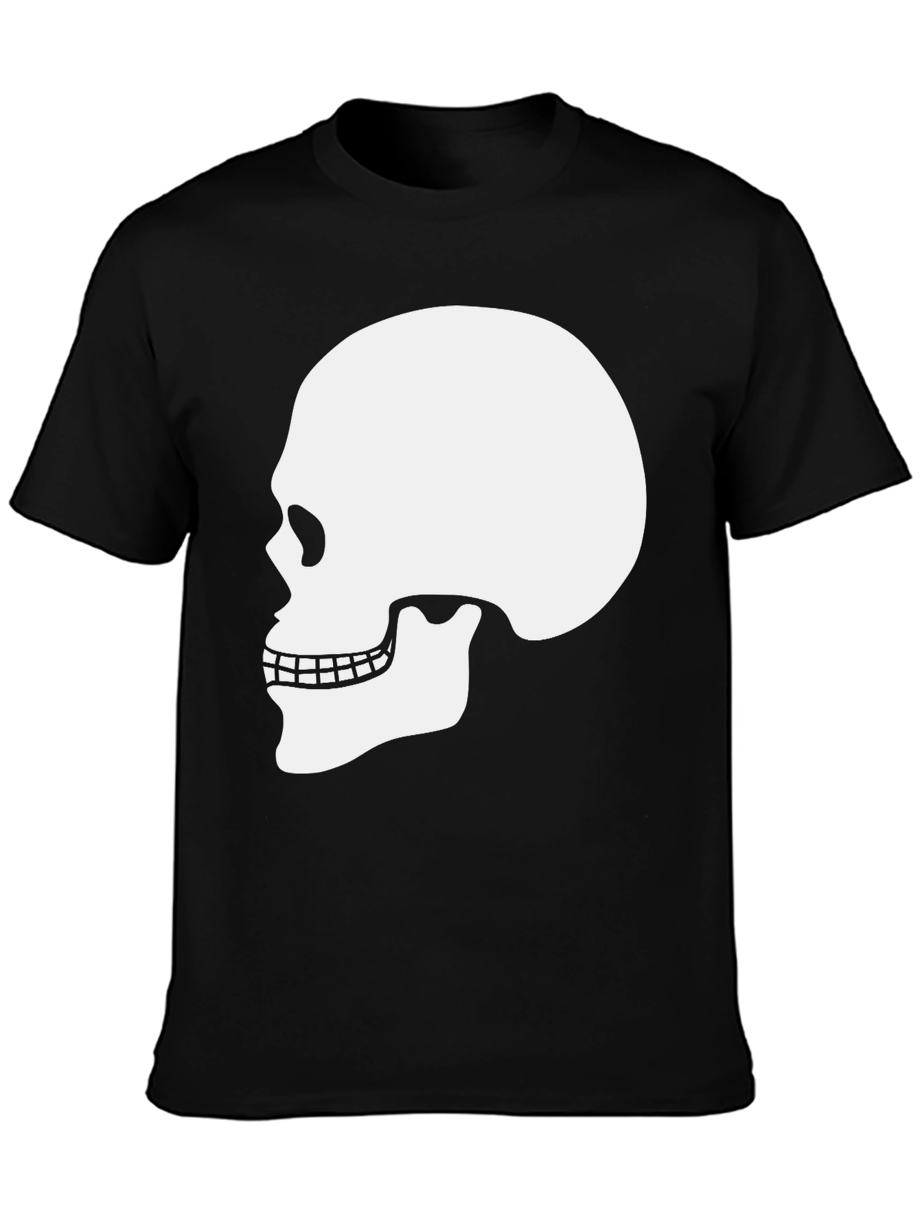 Black Skull Graphic Tee - Black Cotton T-Shirt view 3