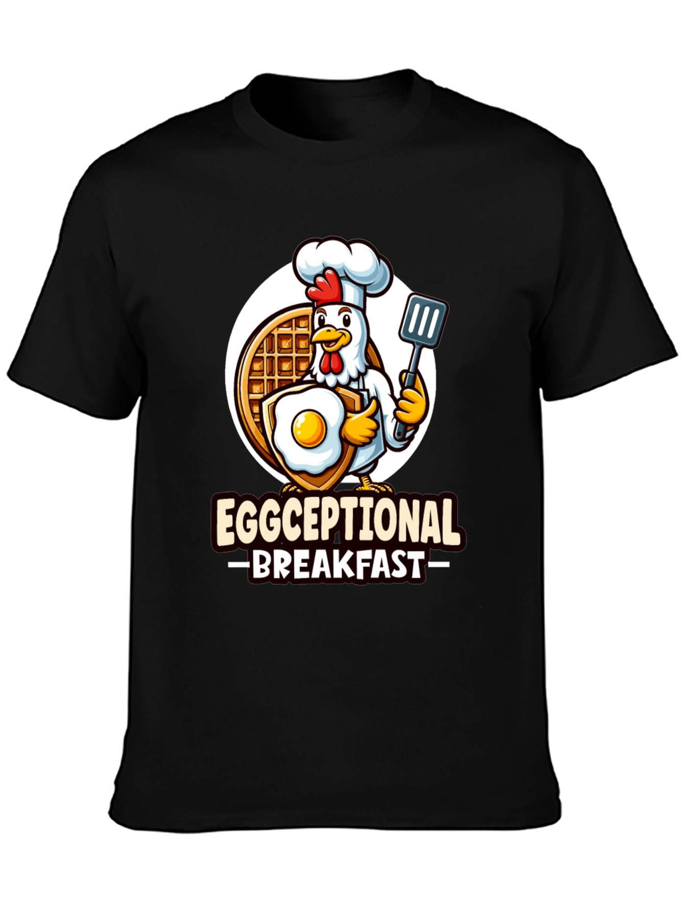 Black Eggceptional Breakfast T-Shirt - Chicken Chef! view 3