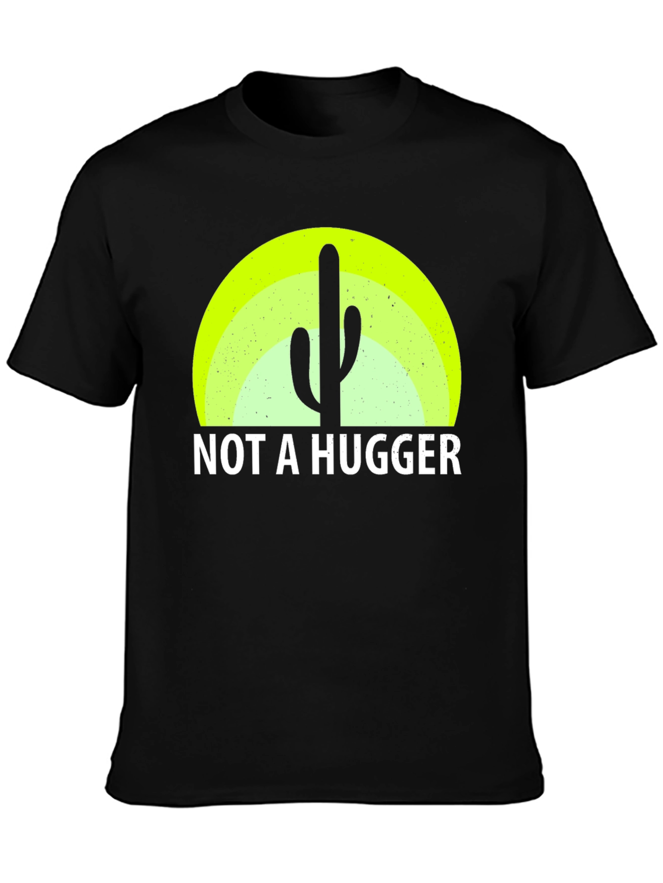 Black Not a Hugger Cactus Graphic Tee - Funny Sarcastic Shirt view 3