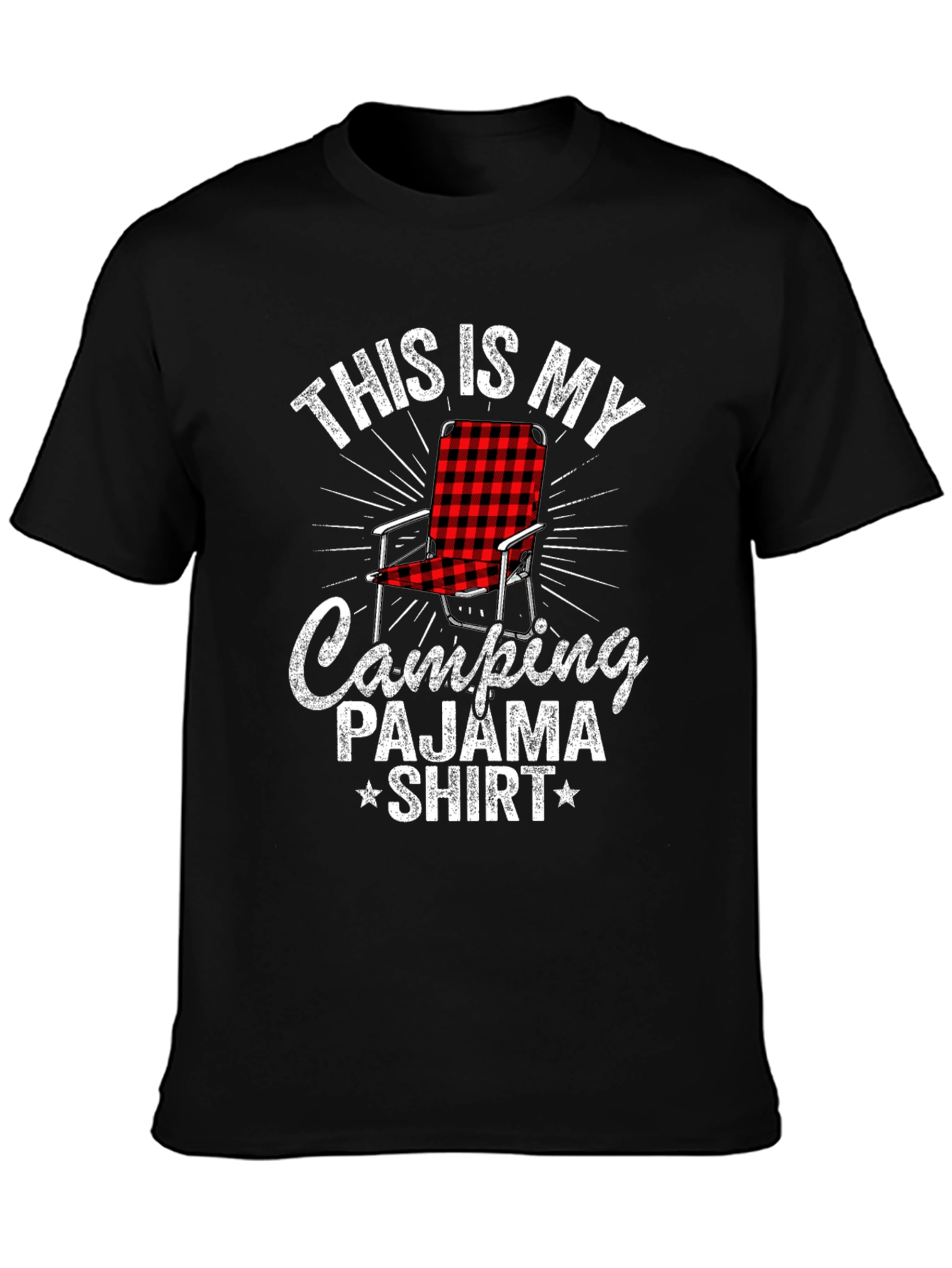 Black Camping Pajama Shirt | Camping T-Shirt view 3