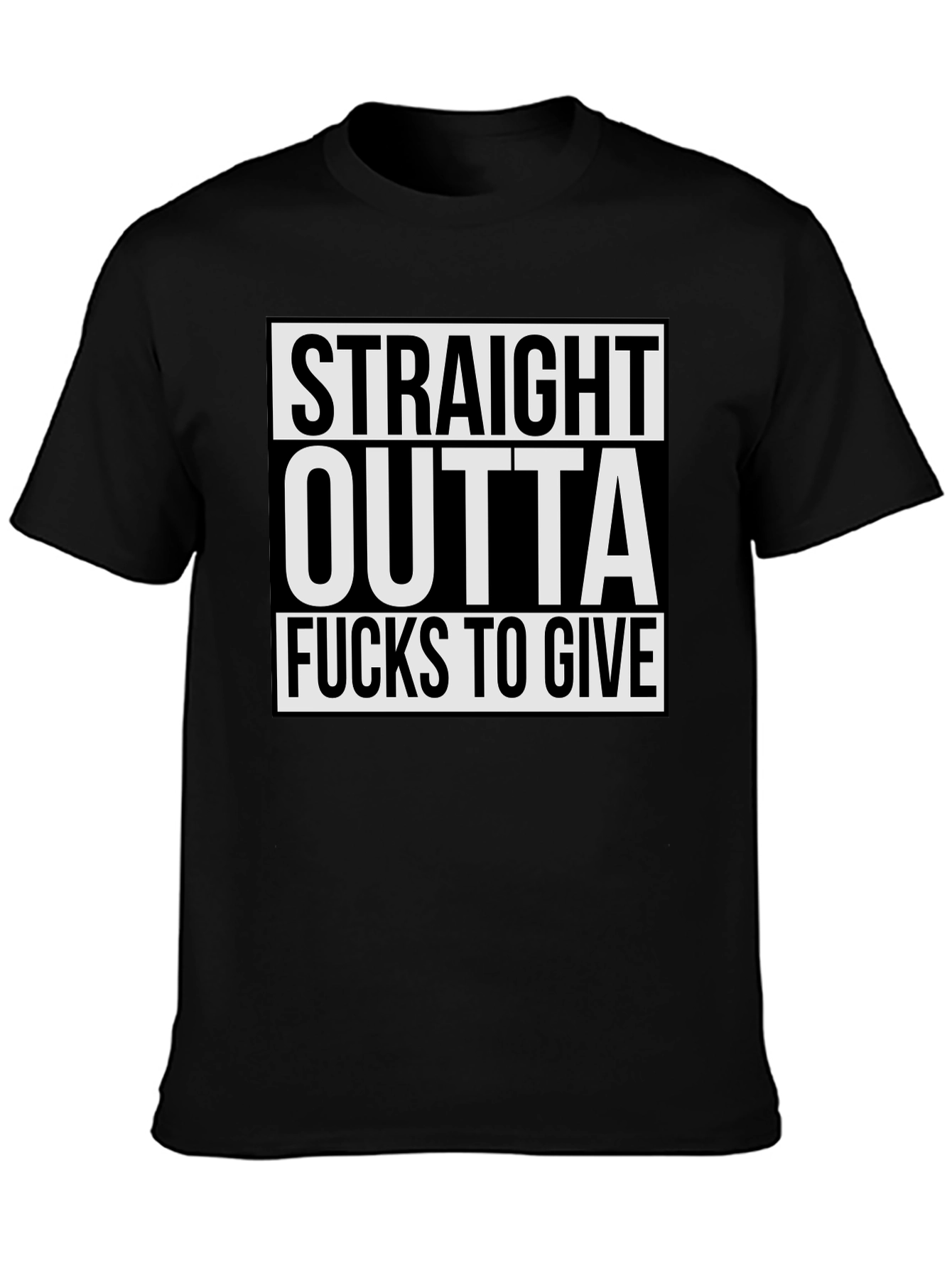 Black Straight Outta Fucks to Give Graphic Tee view 3