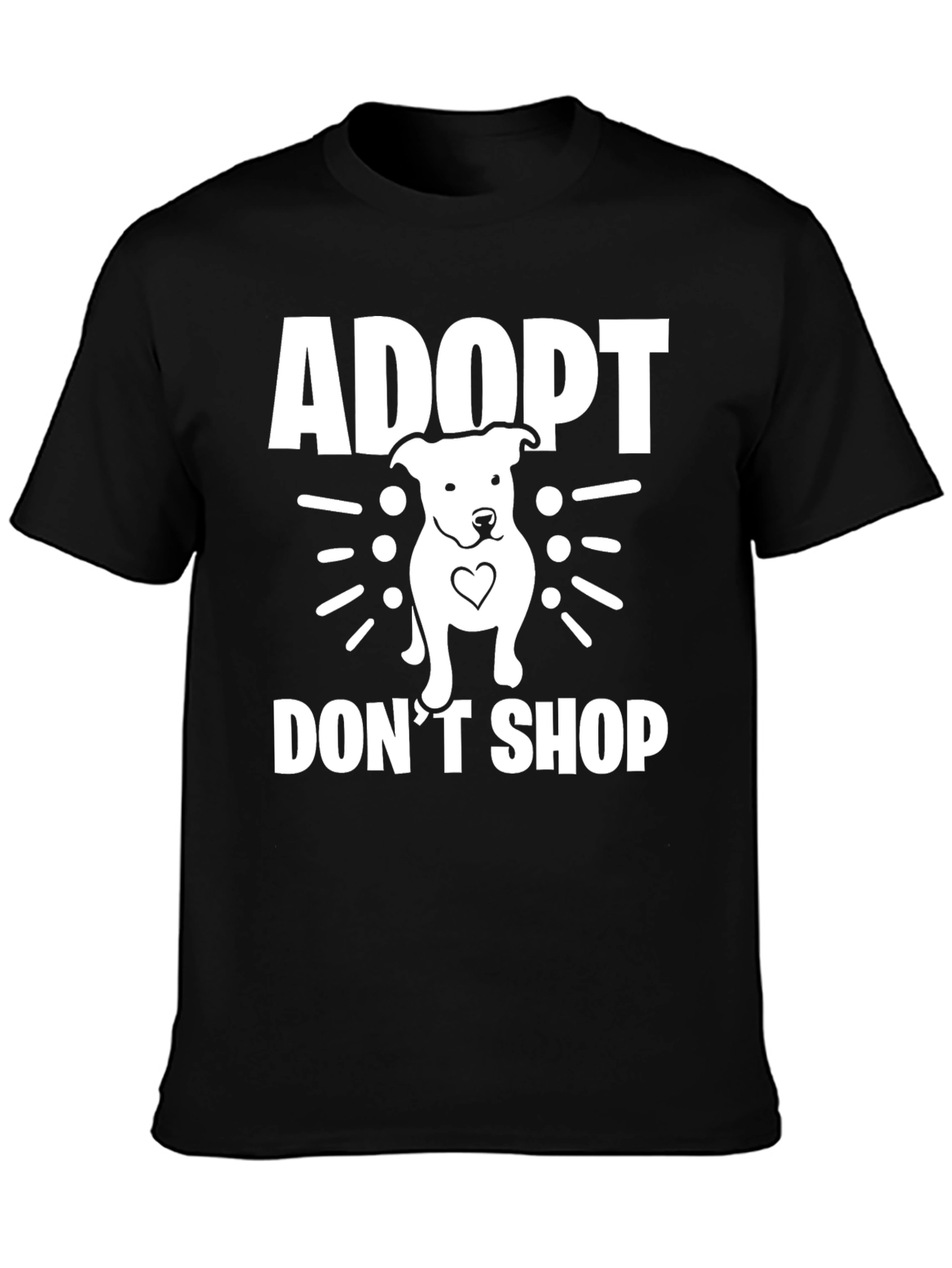 Black Adopt Don't Shop T-Shirt - Dog Rescue Tee view 3