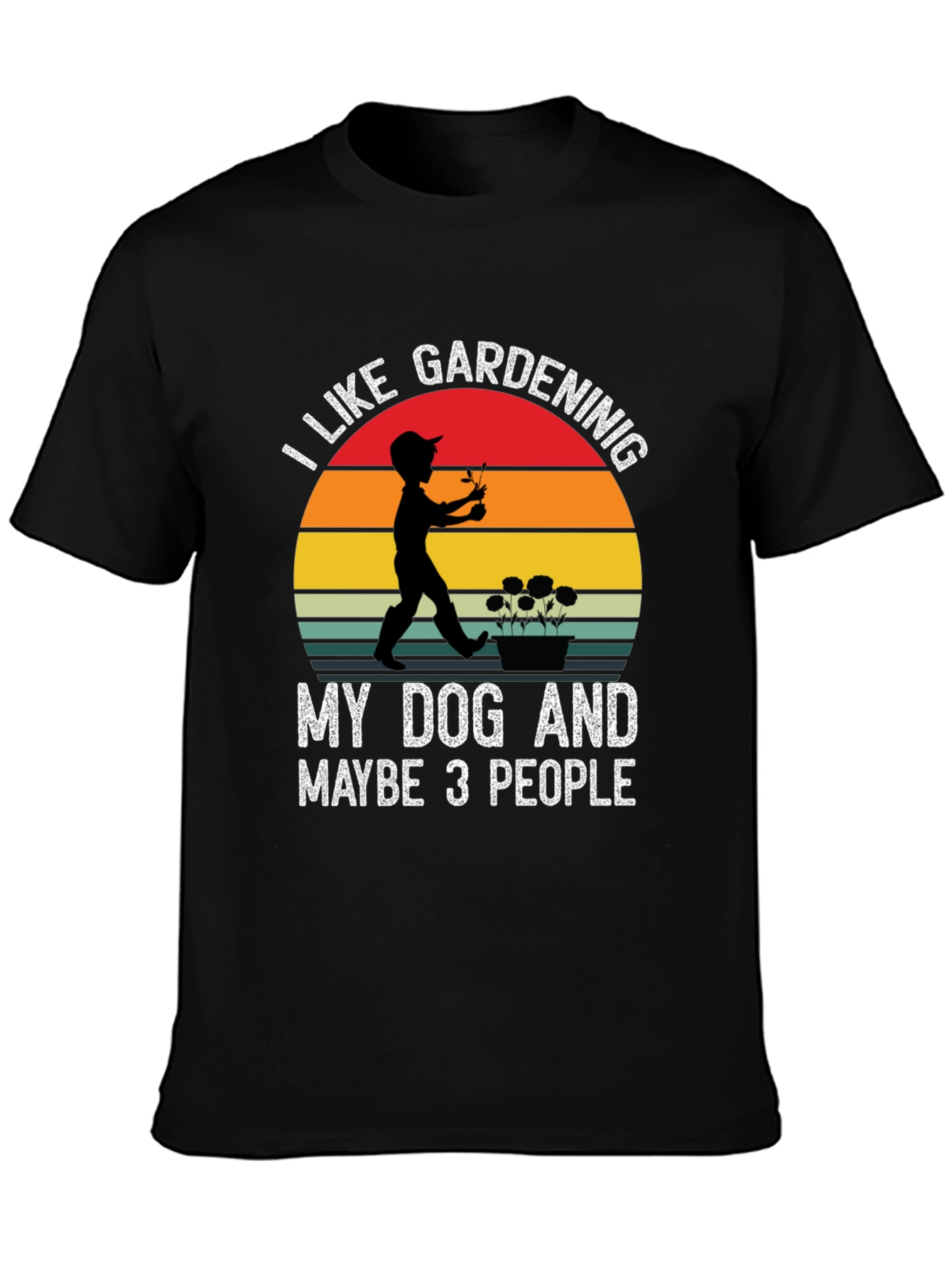 Black Gardening Dog Lover T-Shirt view 3