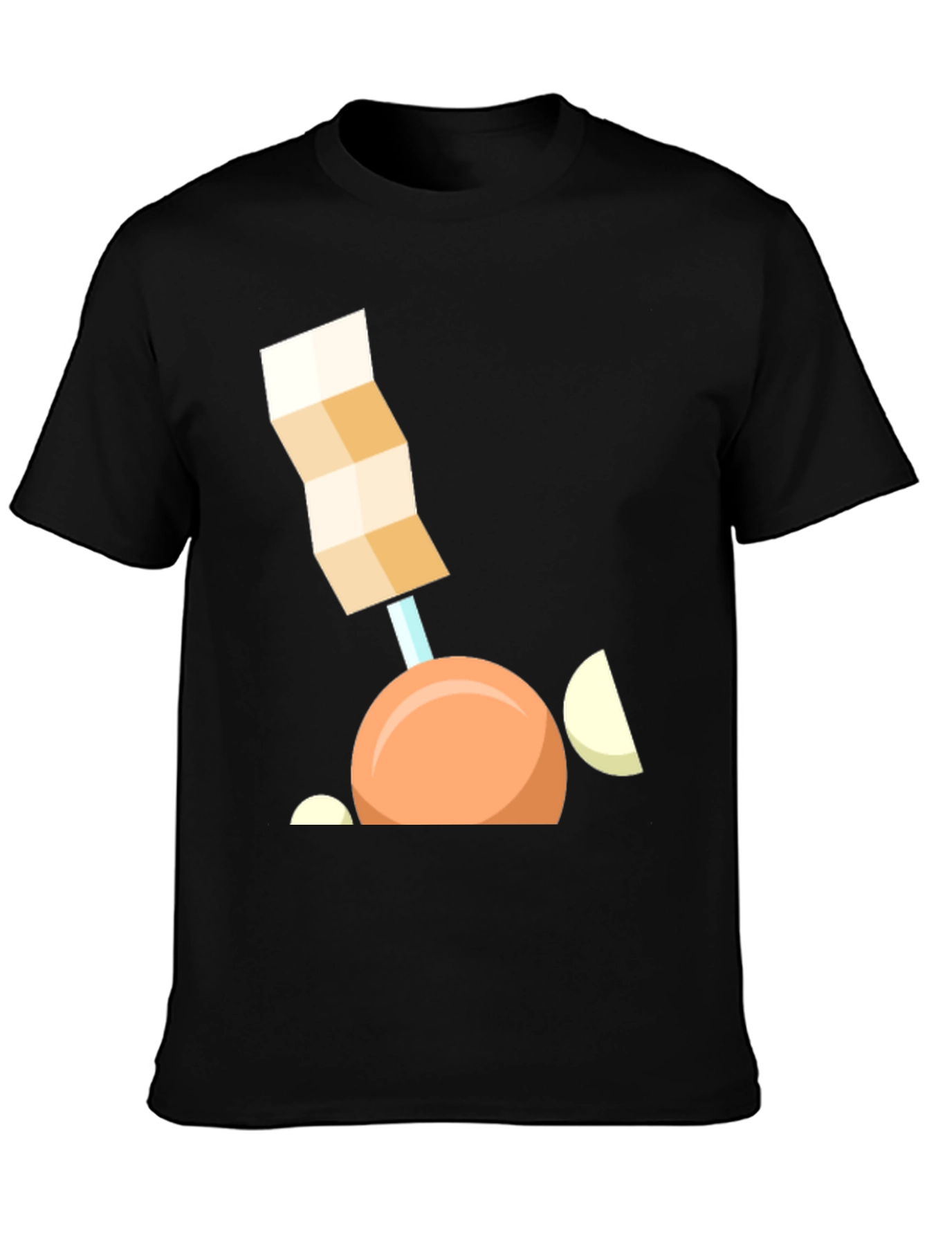 Black Geometric Onion Cartoon T-Shirt view 3