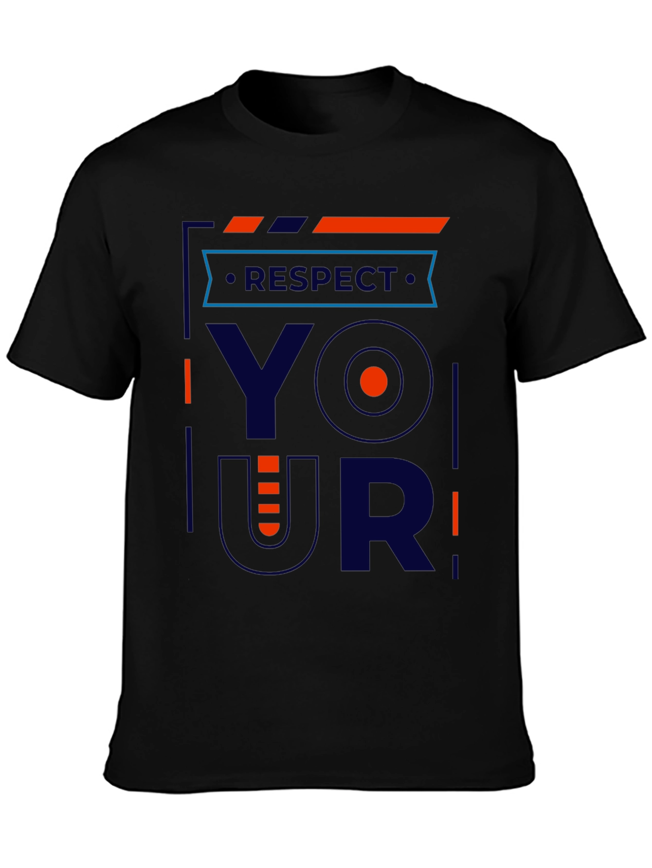 Black Respect Your Shirt - Modern Graphic Tee view 3