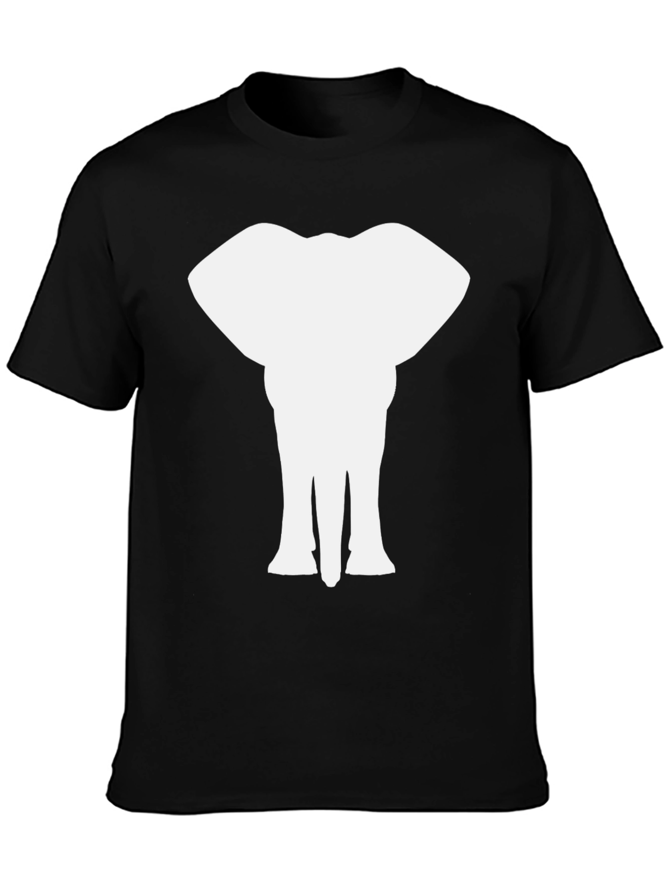 Black Elephant Graphic Tee - Classic Black Cotton Shirt view 3
