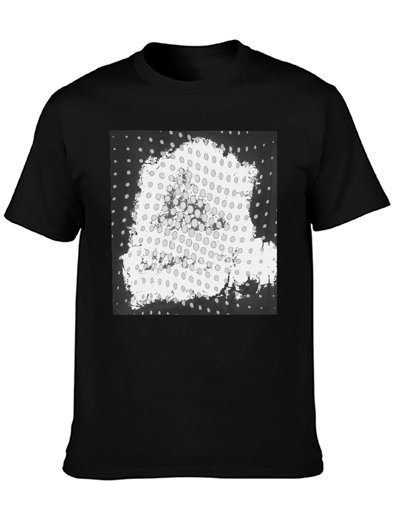 Black Abstract Graphic Print Black Cotton Casual T-Shirt view 3