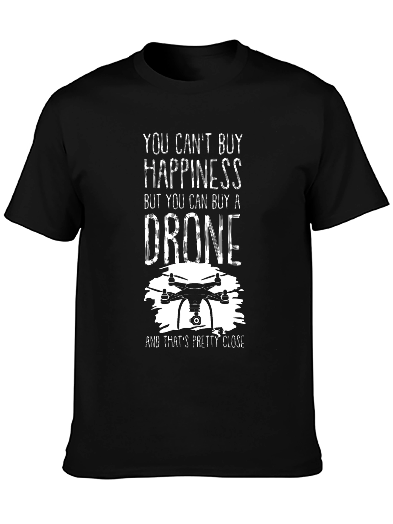 Black Drone Happiness T-Shirt view 3
