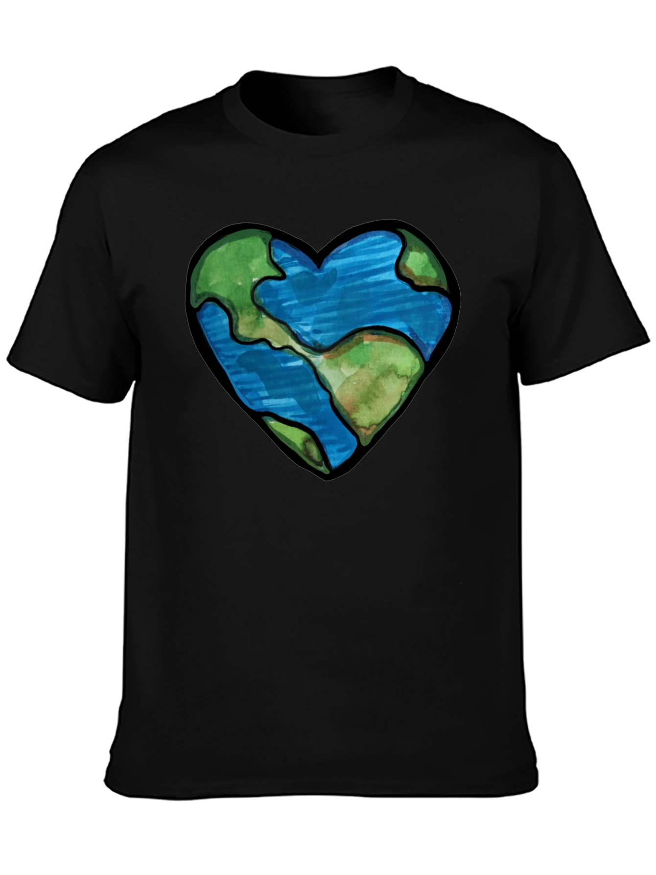 Black Earth Heart Graphic Tee - Black view 3