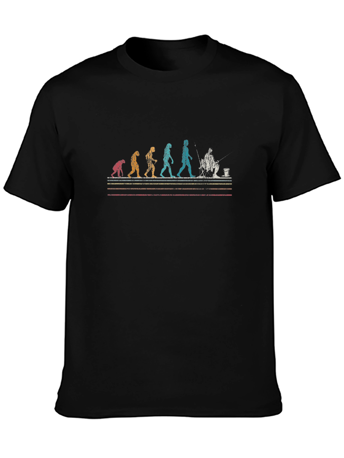 Black Evolution of Fishing Black T-Shirt view 3