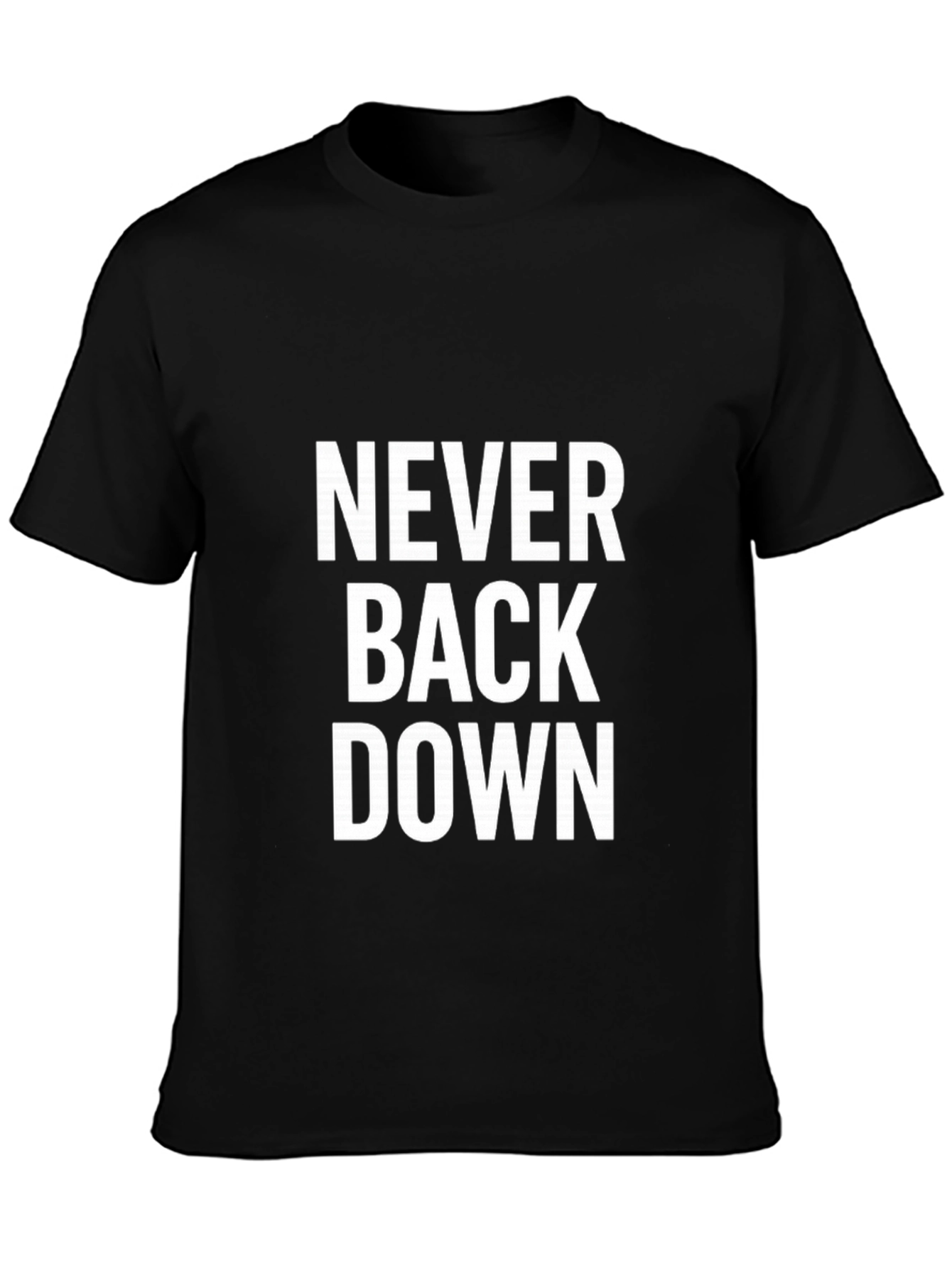 Black Never Back Down Graphic Tee - Bold Statement T-Shirt view 3