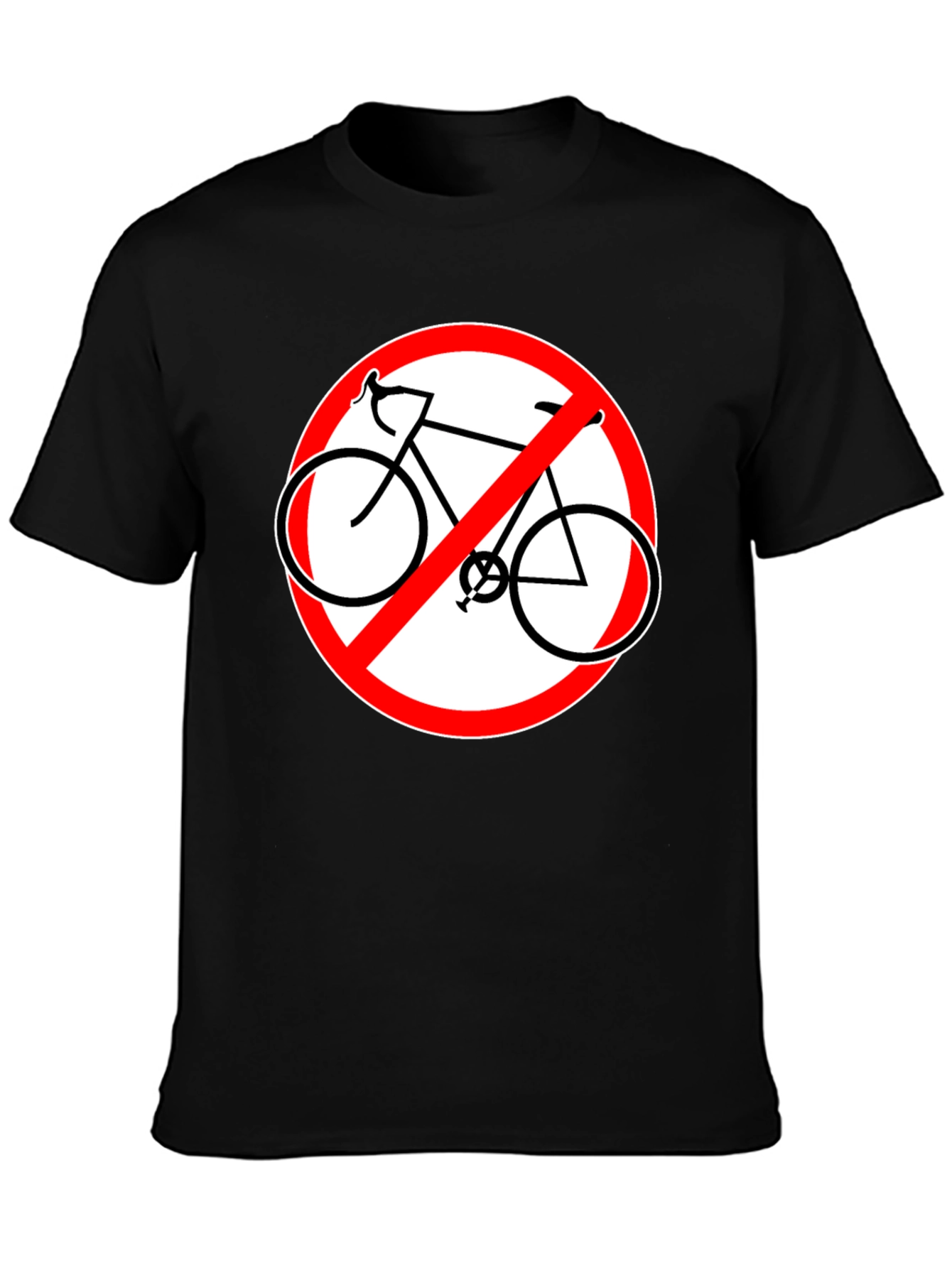 Black No Bicycles Allowed Graphic Black T-Shirt view 3