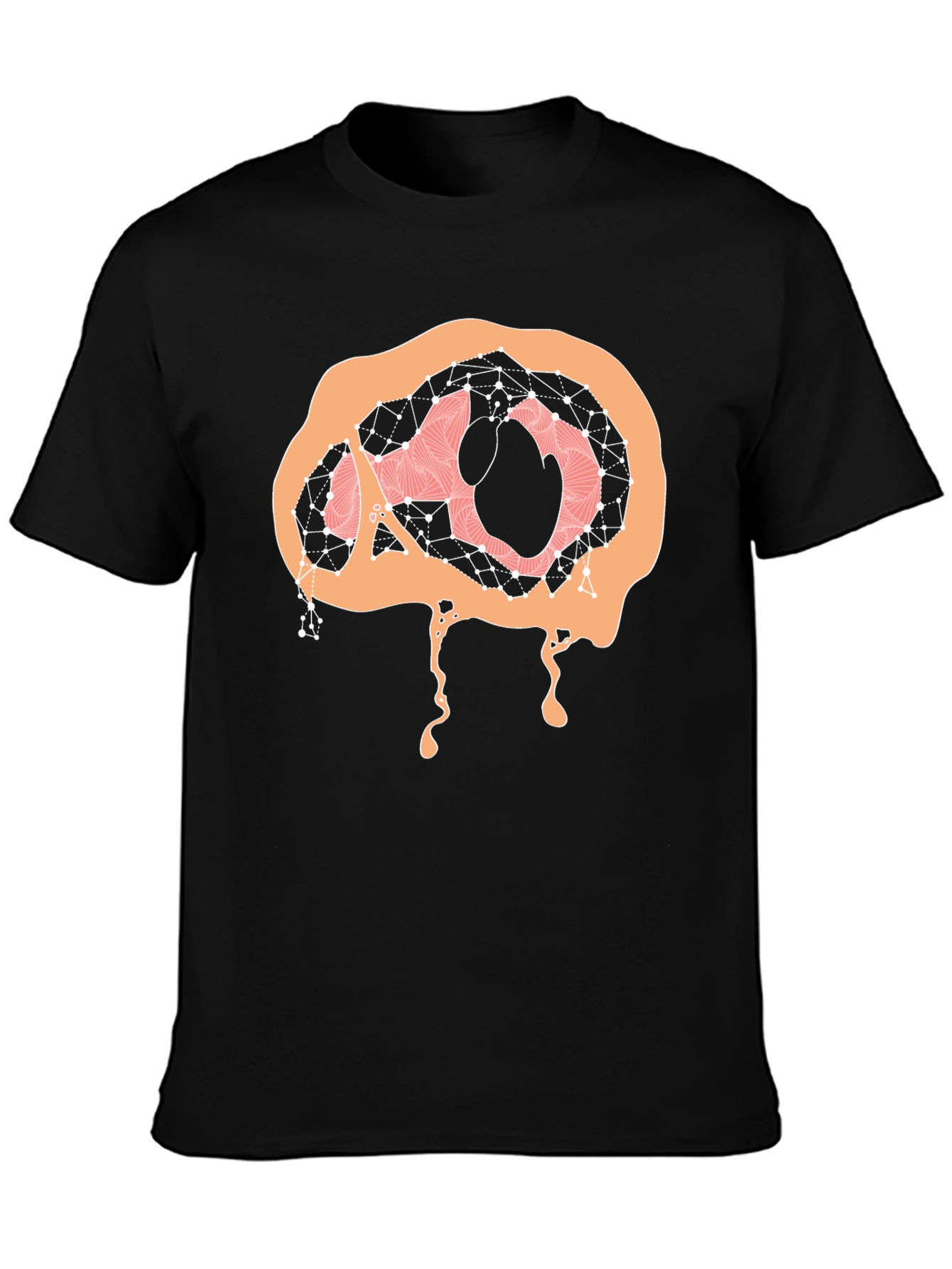 Black Abstract Brain Graphic Tee - Black view 3
