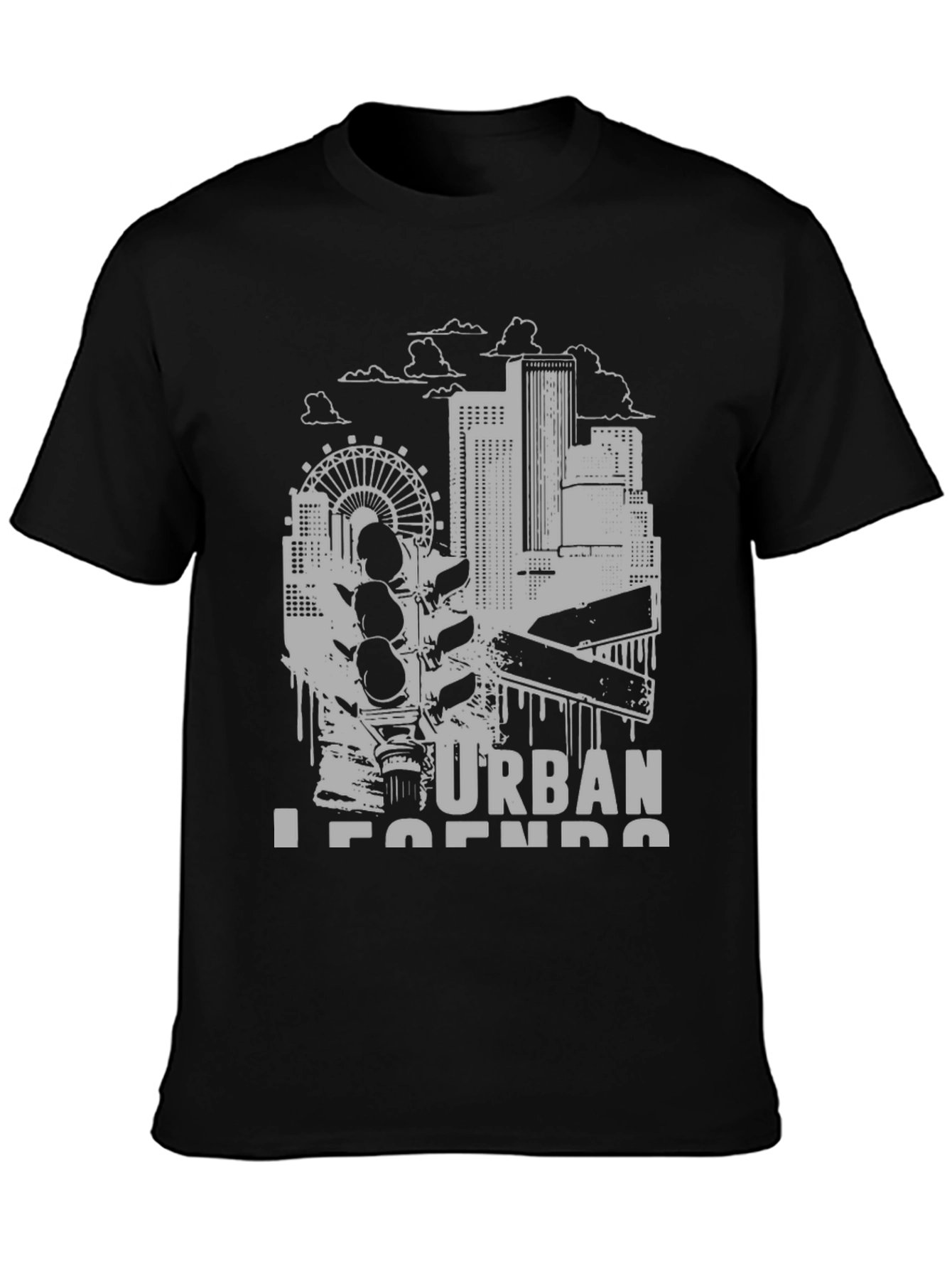 Black Urban Legends Graphic Tee - Black view 3